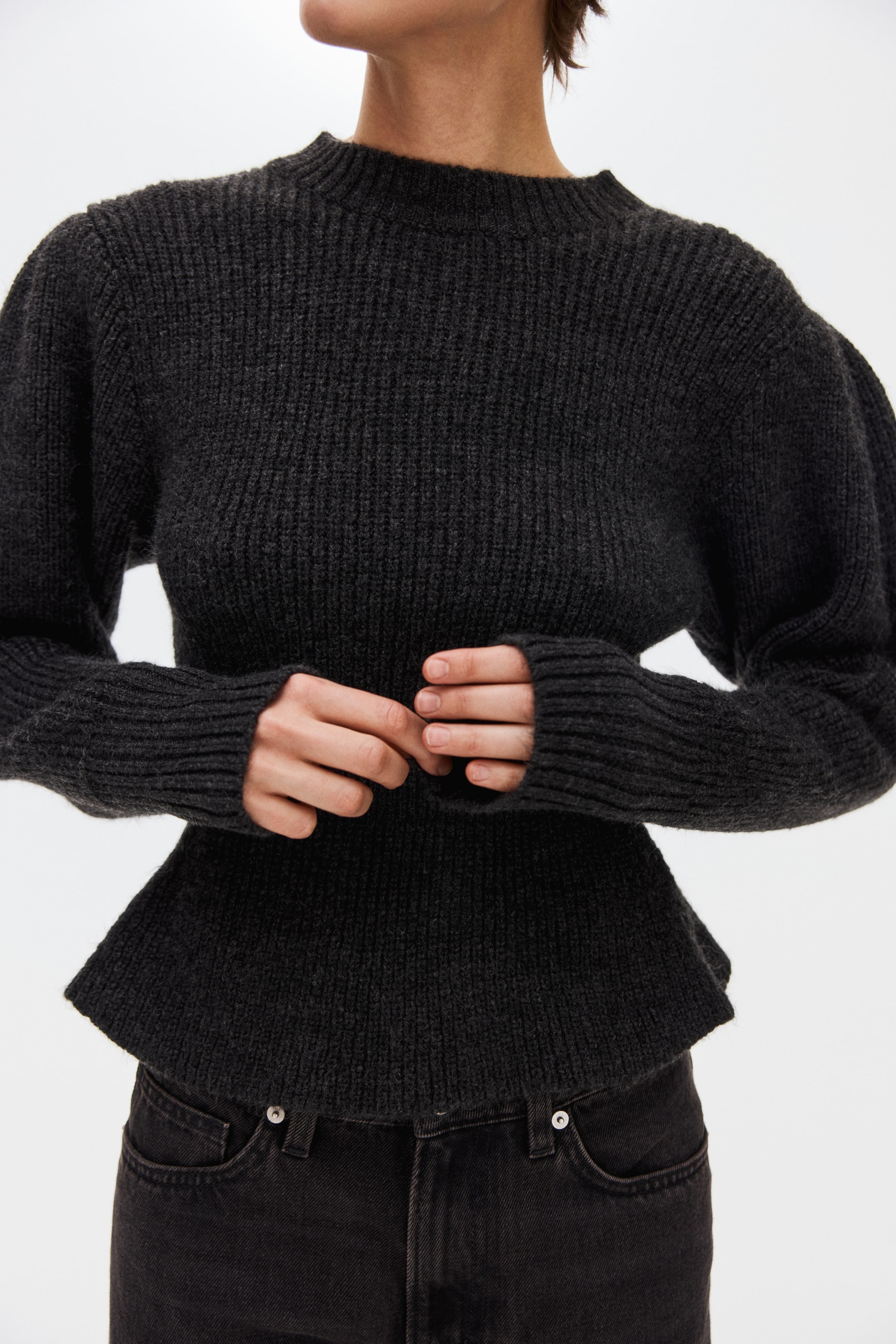 Visualizza immagine più grande: Peplum jumper - Grigio scuro mélange - DONNA | H&M IT 1