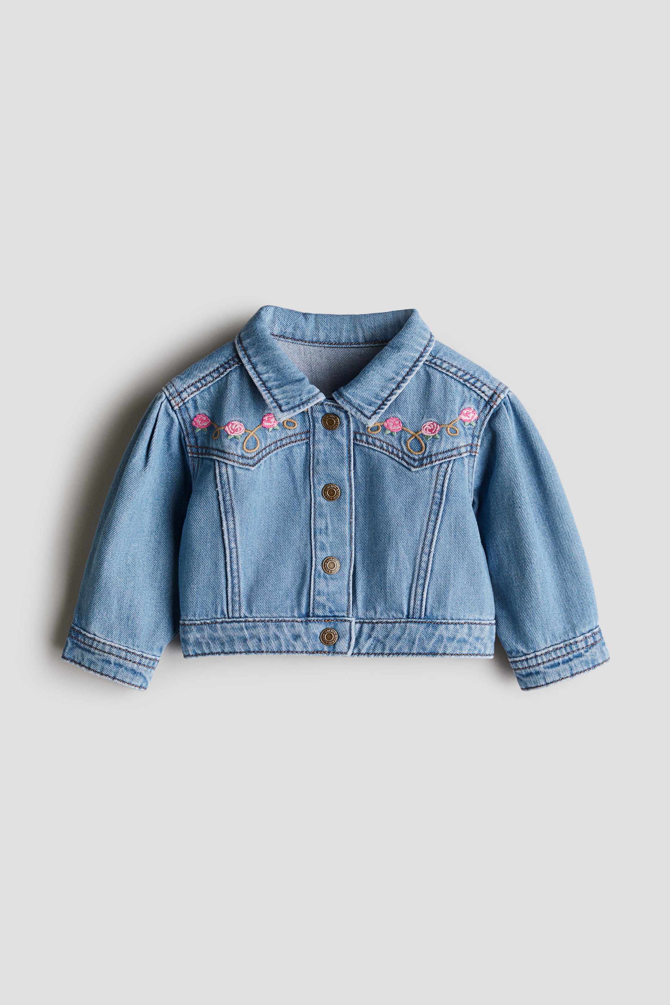 Embroidered-Detail Denim Jacket