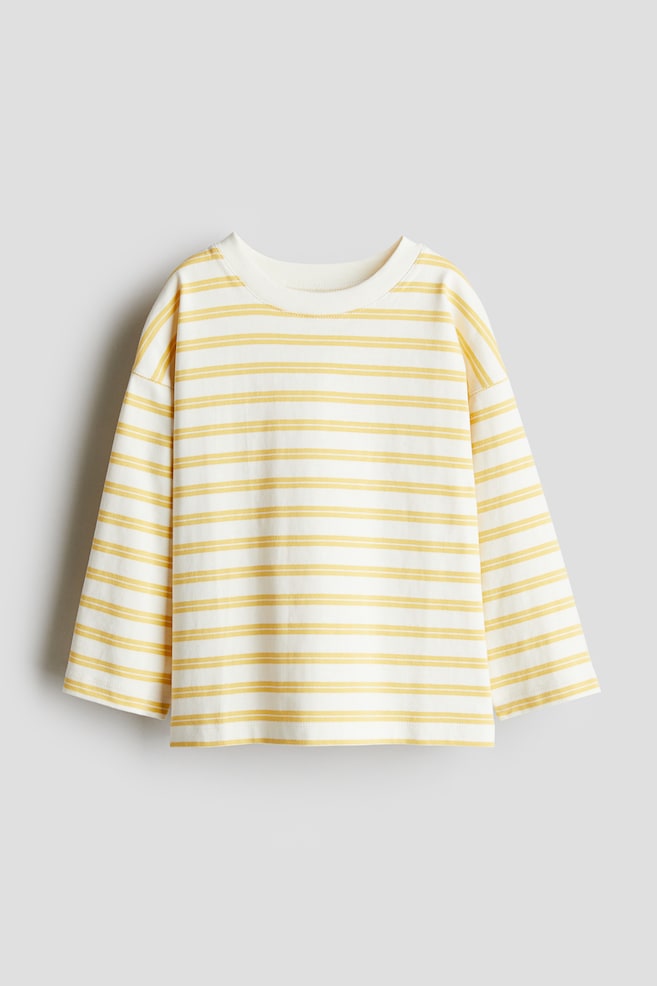 T-shirt a maniche lunghe - Giallo/righe/Grigio chiaro - 1