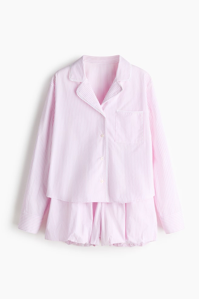 Cotton Pyjama Set - Light pink/Stripe - 1