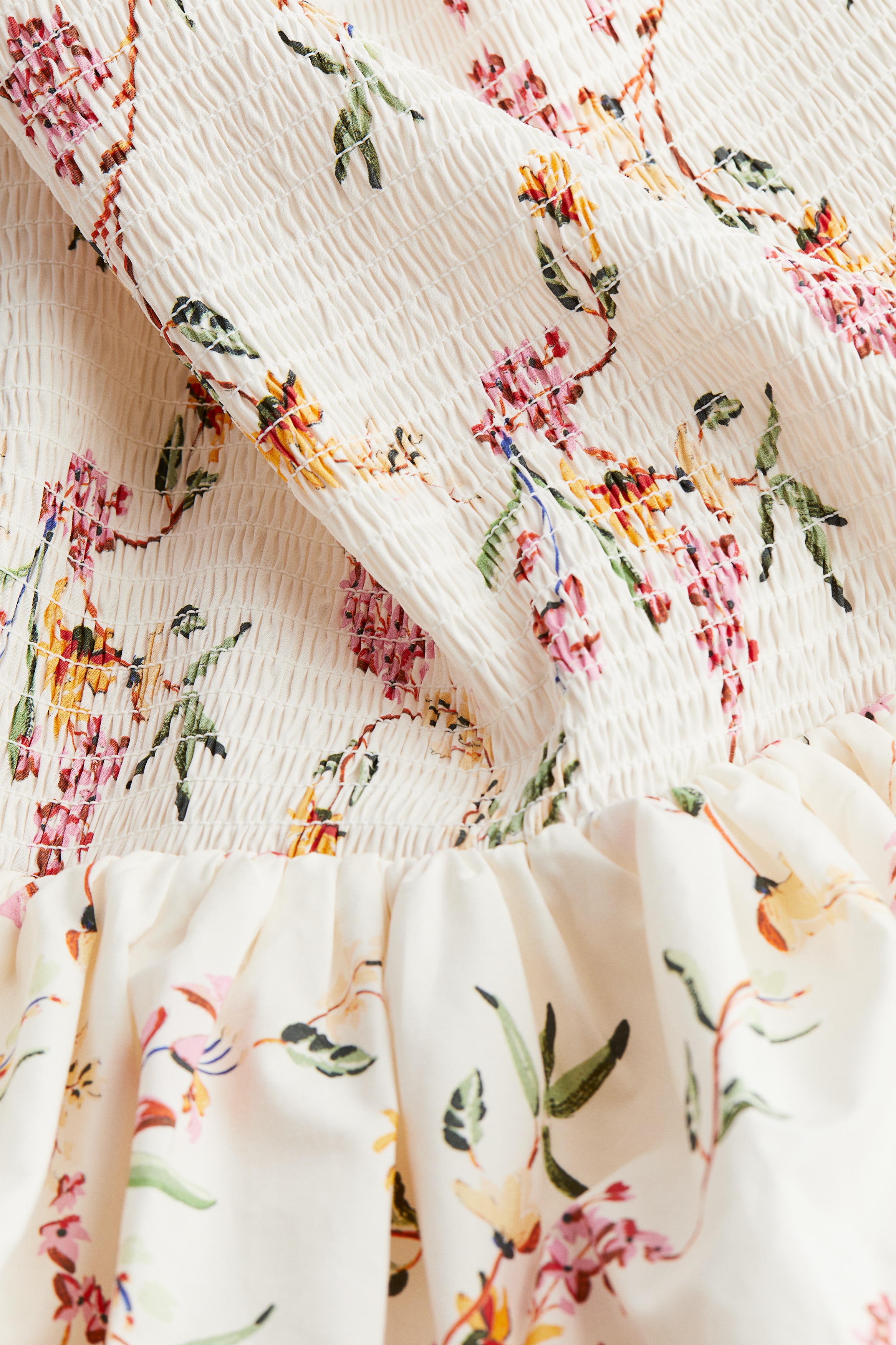 Smocked off-the-shoulder dress