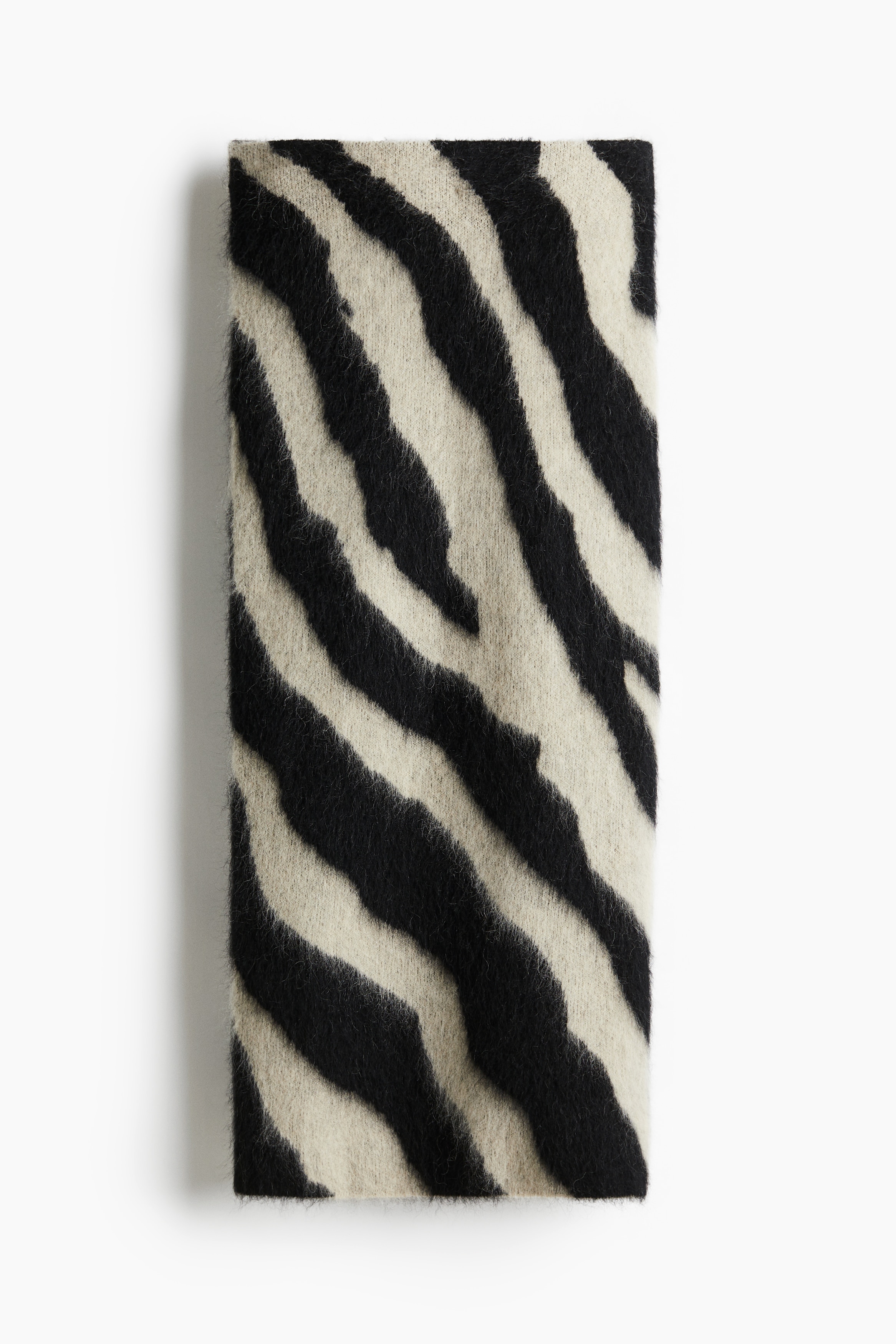 Jacquard-Knit Mohair-Blend Skirt - Black/zebra print - Ladies | H&M US