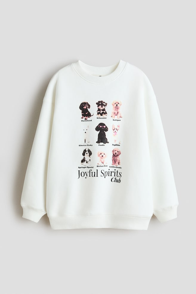 Motif-detail sweatshirt - White/Puppies/Powder pink/Stay Ghostly/Light grey/Halloween Academy/Light grey marl/Paris/Blue/Colorado/White/Amour - 1