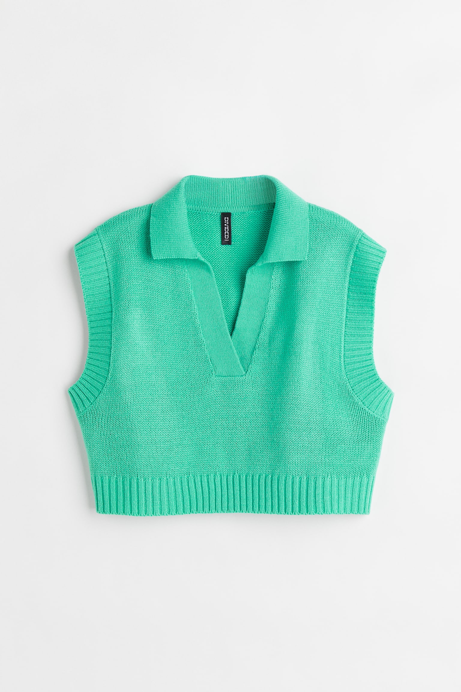 Collared Knit Vest - Green - 1