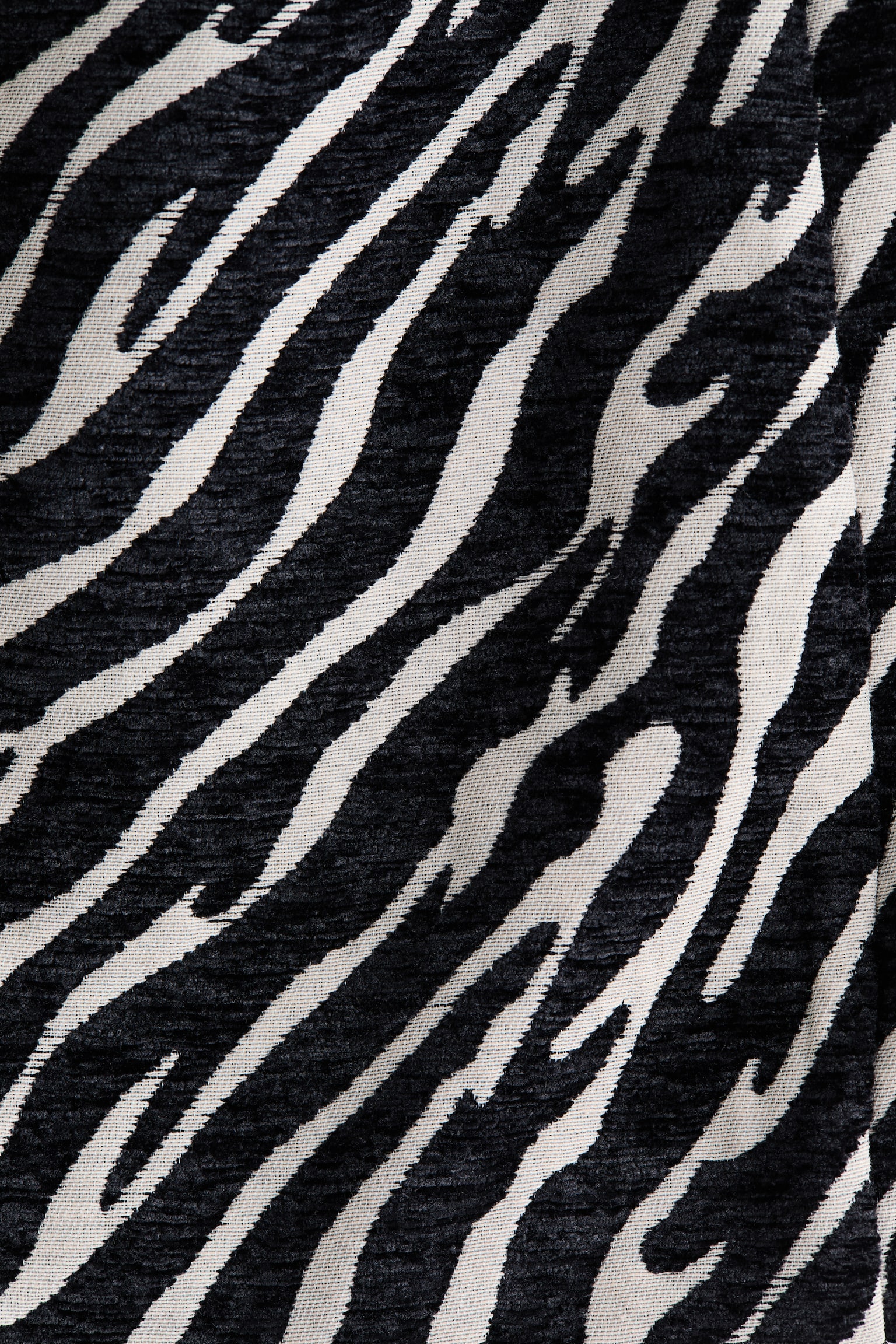 提花平織平口洋裝 - 黑色/斑馬紋 - 5