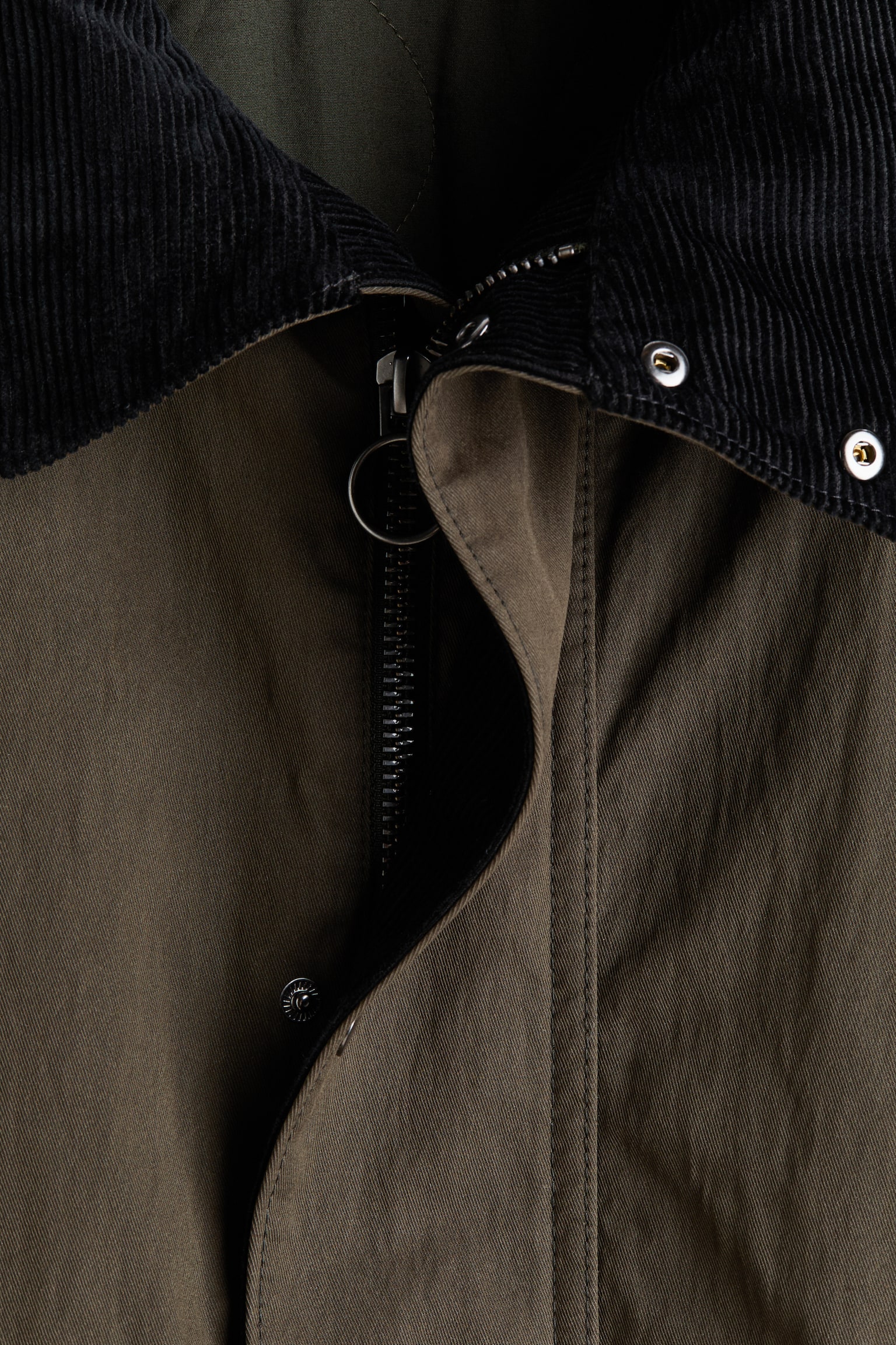 Мужская куртка H&M Twill, цвет: Тёмный хаки зелёный — фото 7