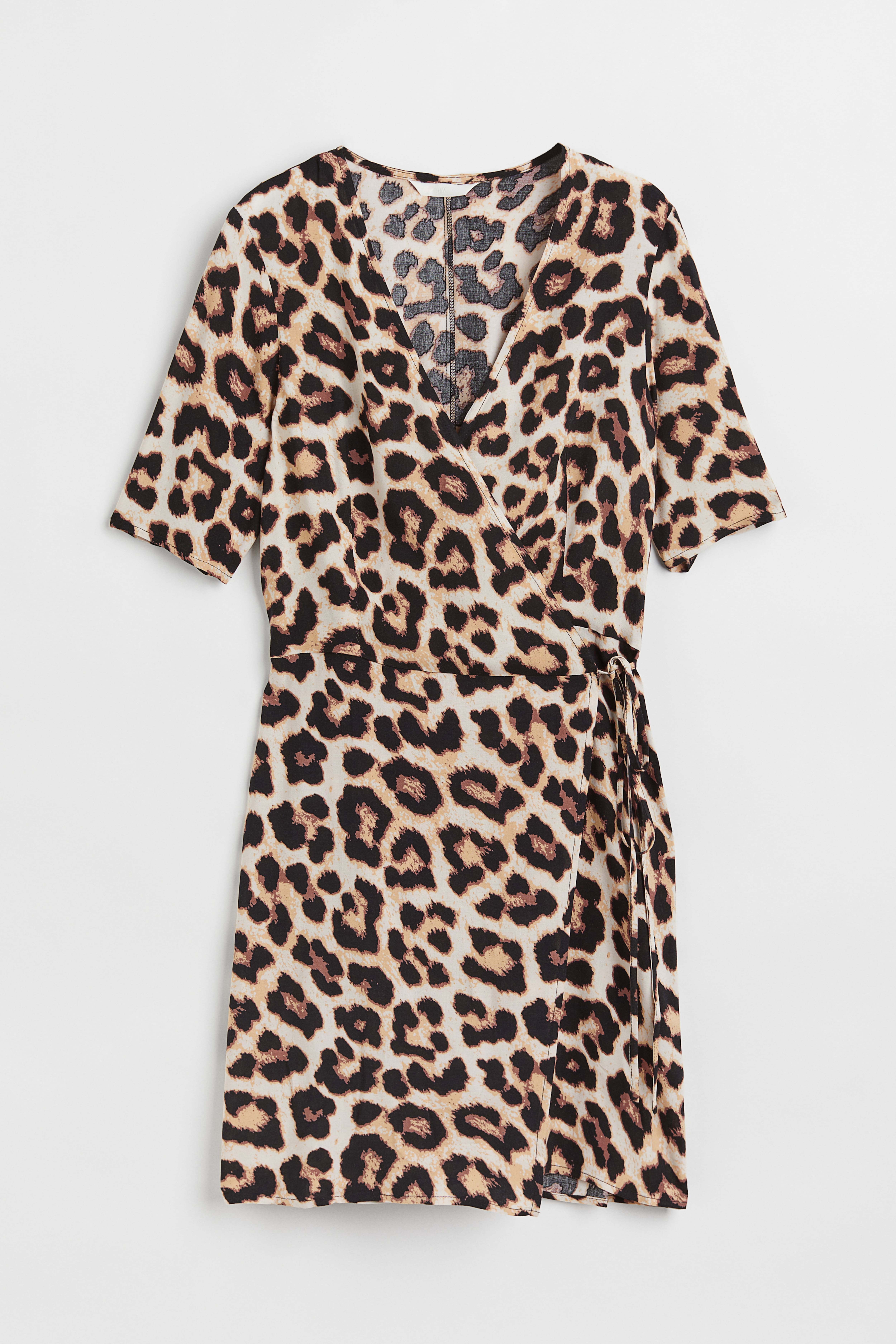 H&m patterned wrap orders dress