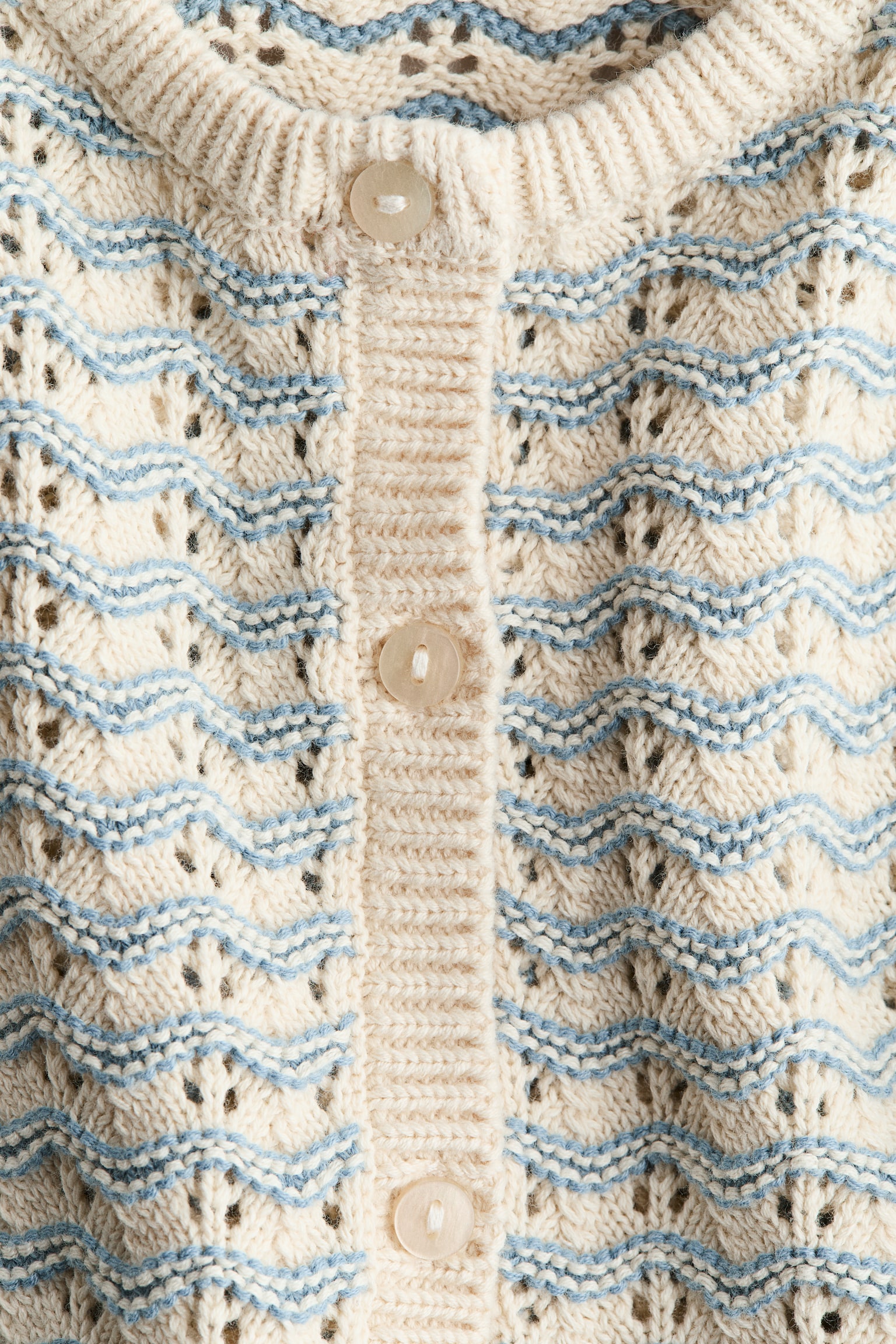 Komplet z bawełnianej dzianiny 2-częściowy - Jasnobeżowy/Niebieskie paski - 6