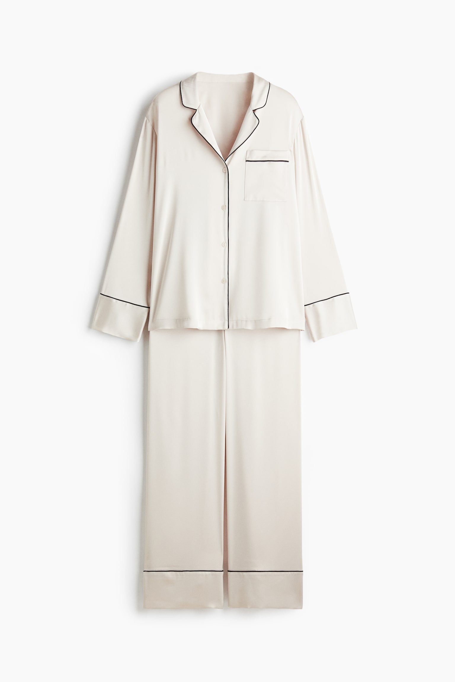 Set da regalo con pigiama in satin - Beige chiaro - 2