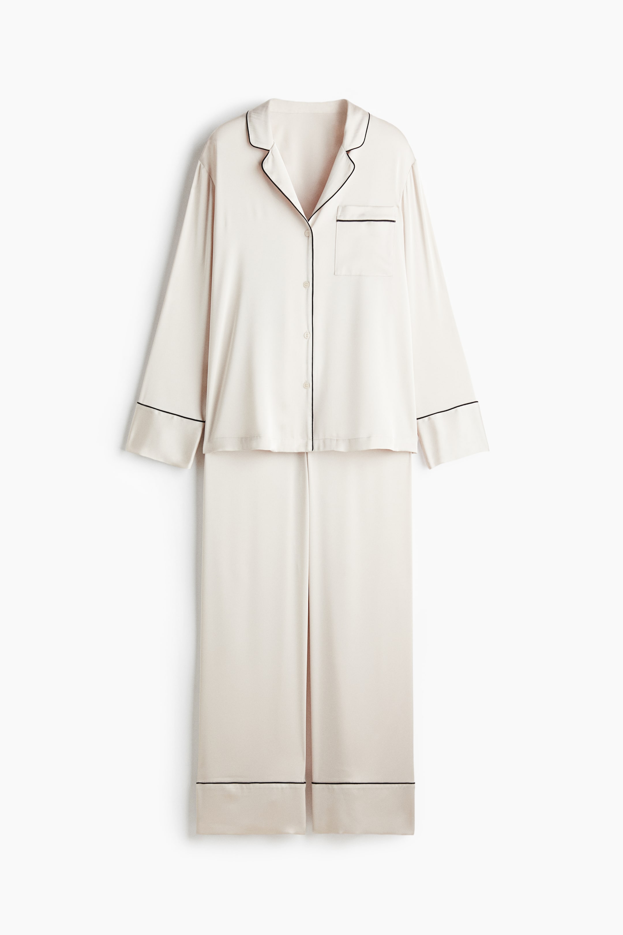 Ingrandisci l'immagine: Set da regalo con pigiama in satin - Beige chiaro - DONNA | H&M CH 6