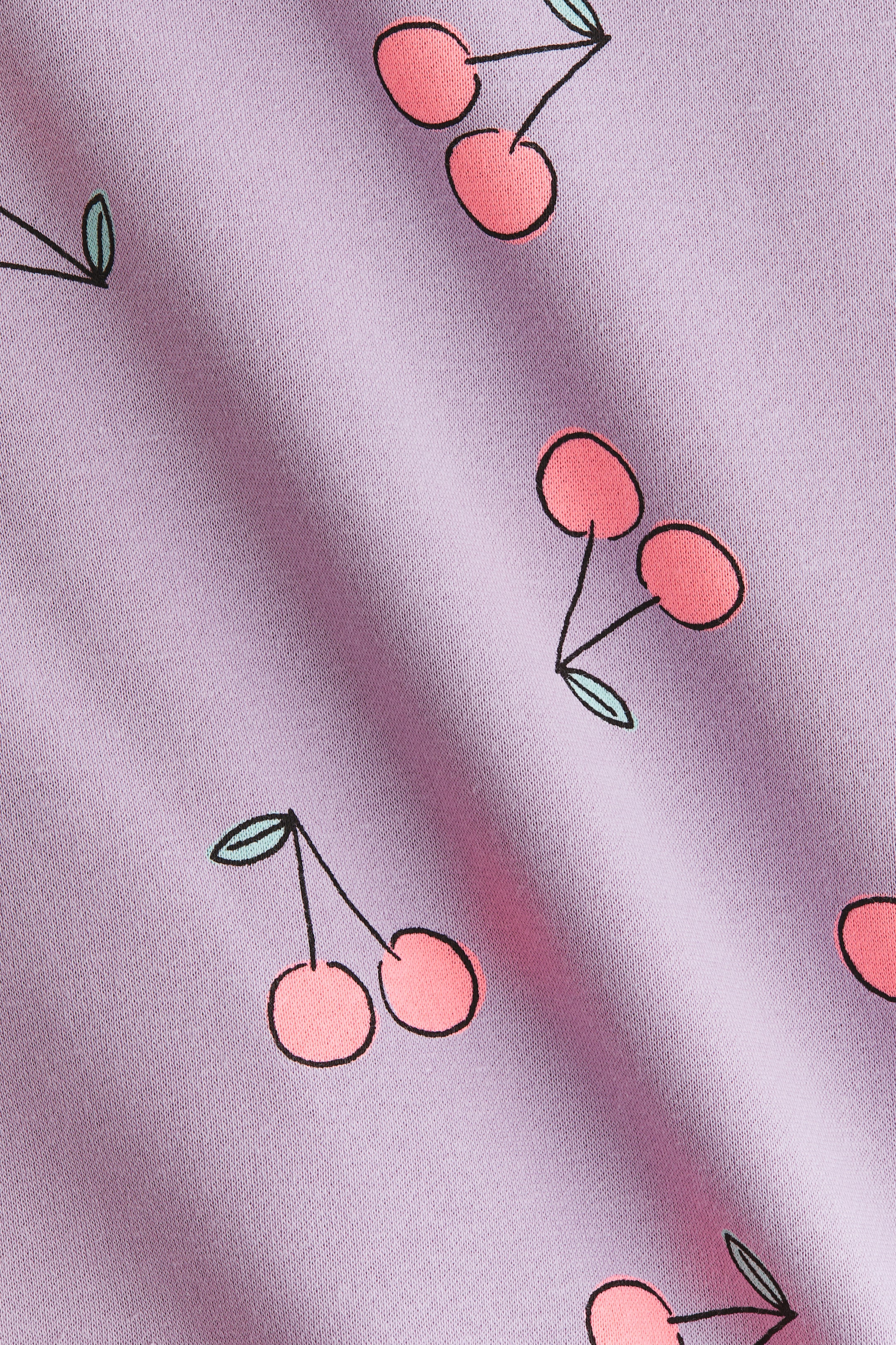 View larger image: Printed Brushed-Inside Sweatshirt - Purple/cherries - Kids | H&M US 2