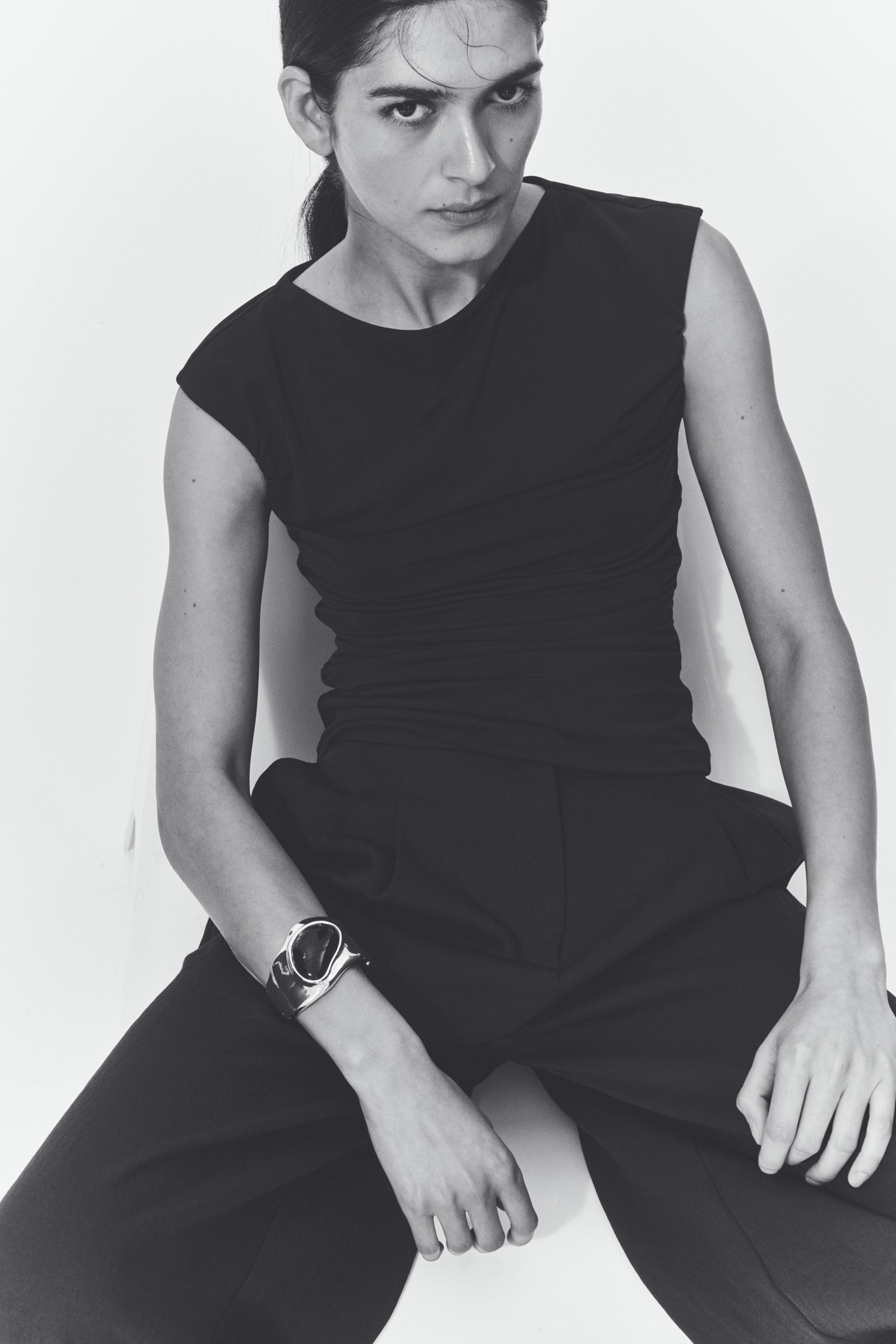 Draped Boat-Neck Top