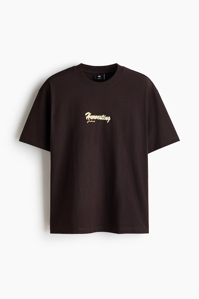 Relaxed Fit Printed T-shirt - Dark brown/Harvesting Juices/Dark green/Raise Standards - 1