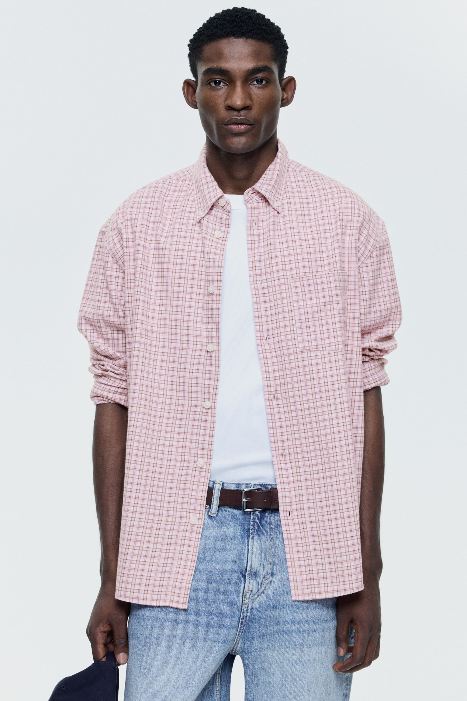 Relaxed Fit Cotton shirt - Pink/Checked/Beige/Checked/Brown/Checked - 1