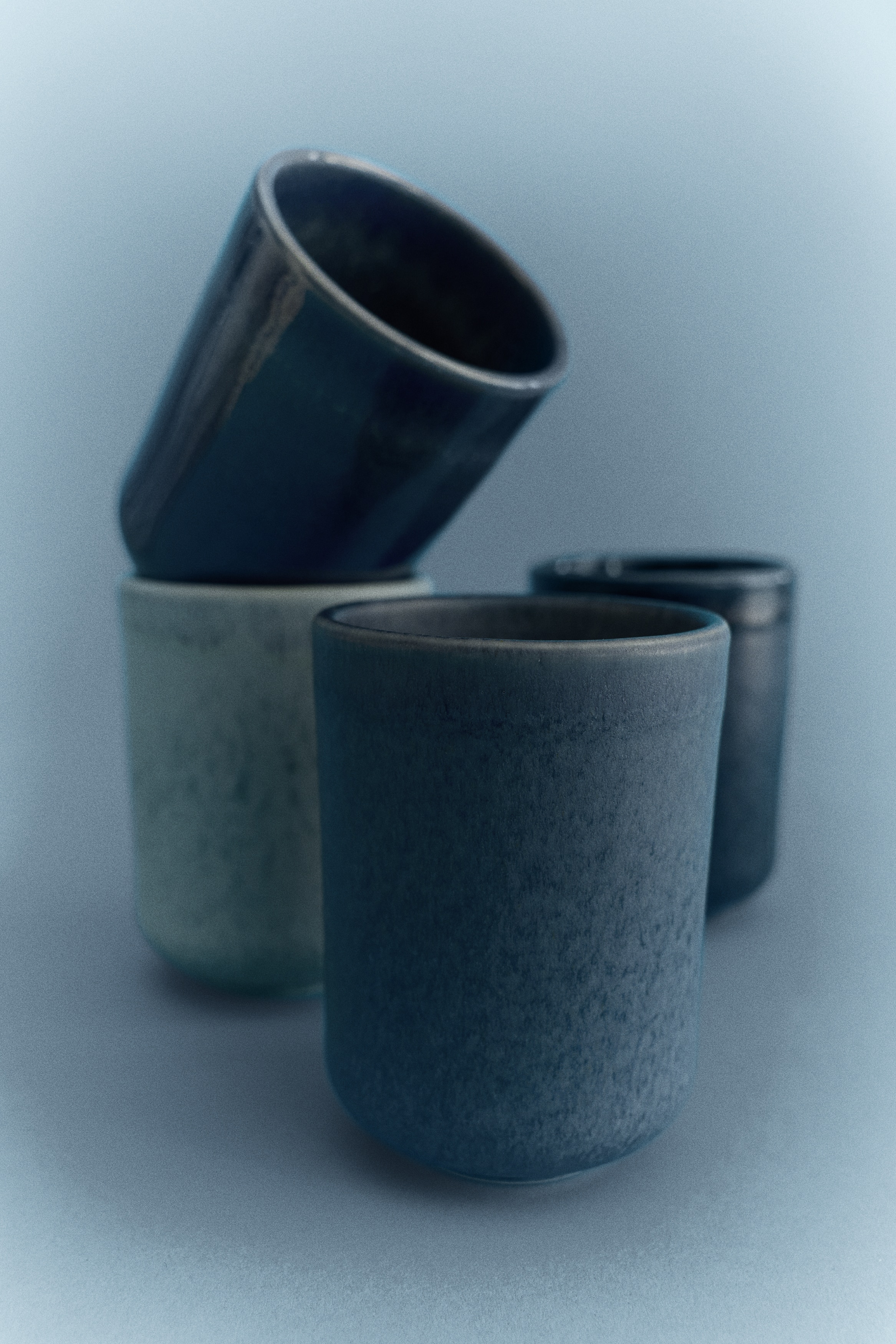 4-pack stoneware mugs - Dusty blue/Navy blue/Dark brown/Beige/Dusty pink/Pale pink