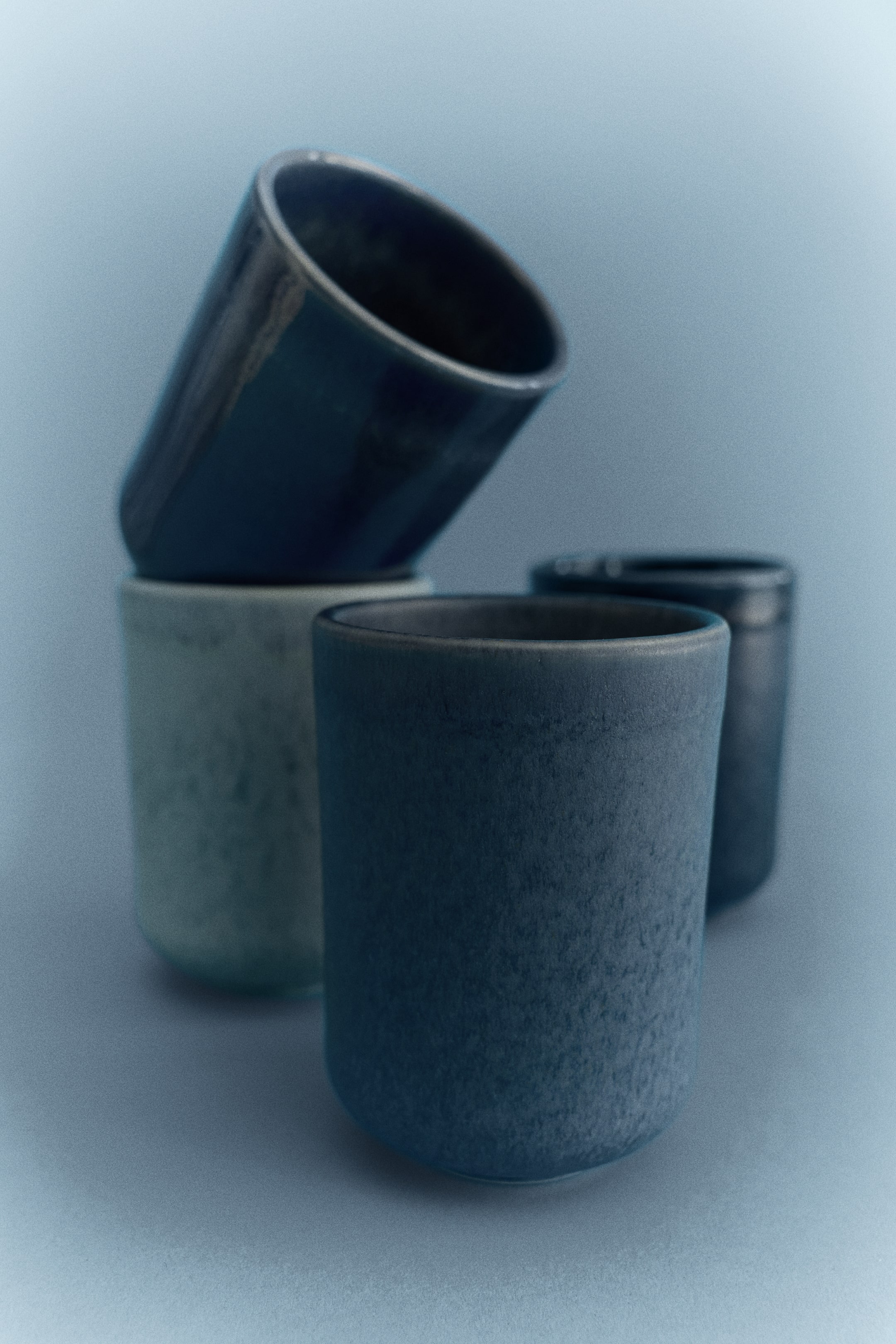 View larger image: 4-pack stoneware mugs - Dusty blue/Navy blue - Home All | H&M 1