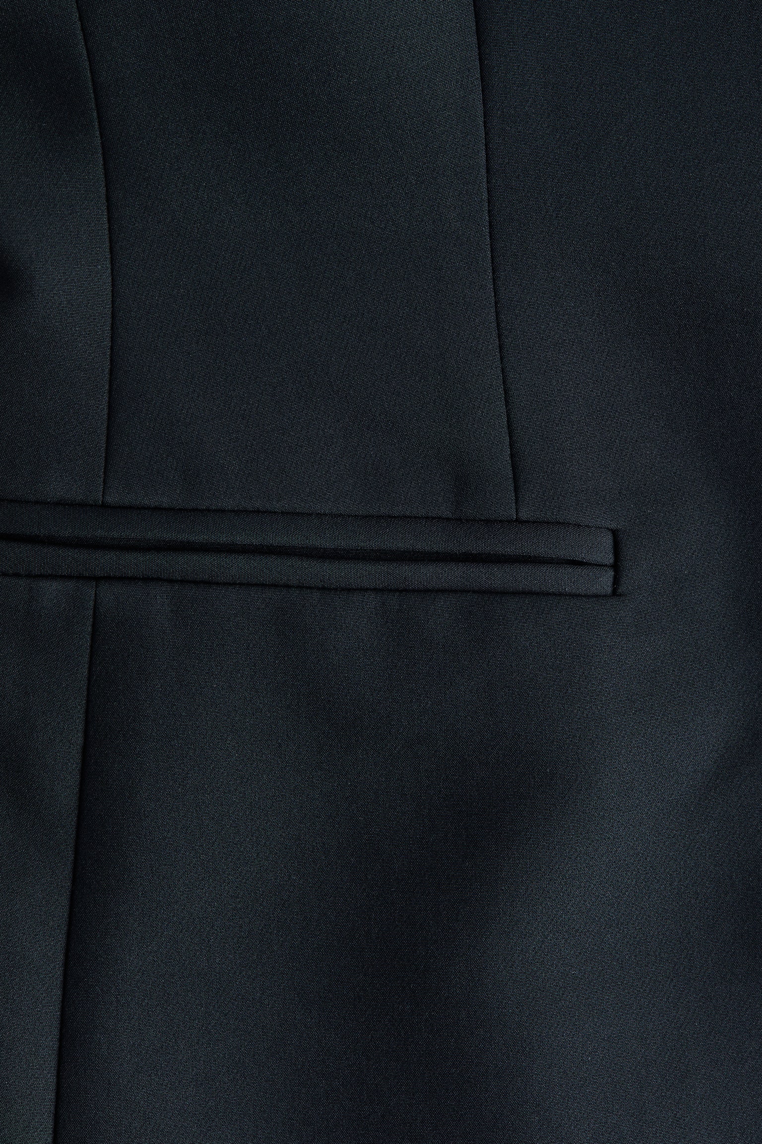 Scarf-detail collarless blazer - Black - 4