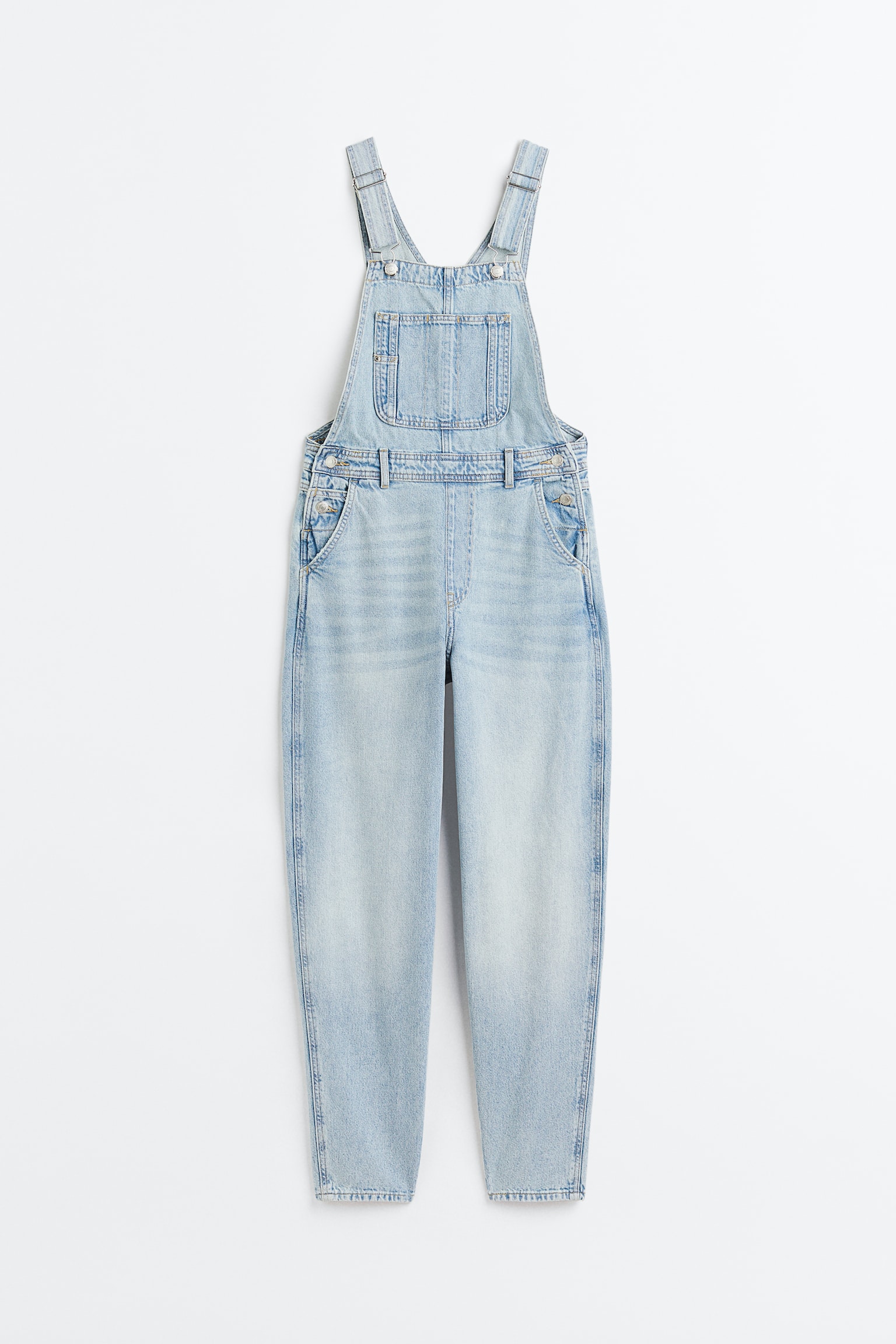 Mom Fit Denim Dungarees - Light denim blue/Denim blue/Beige/Denim blue - 1