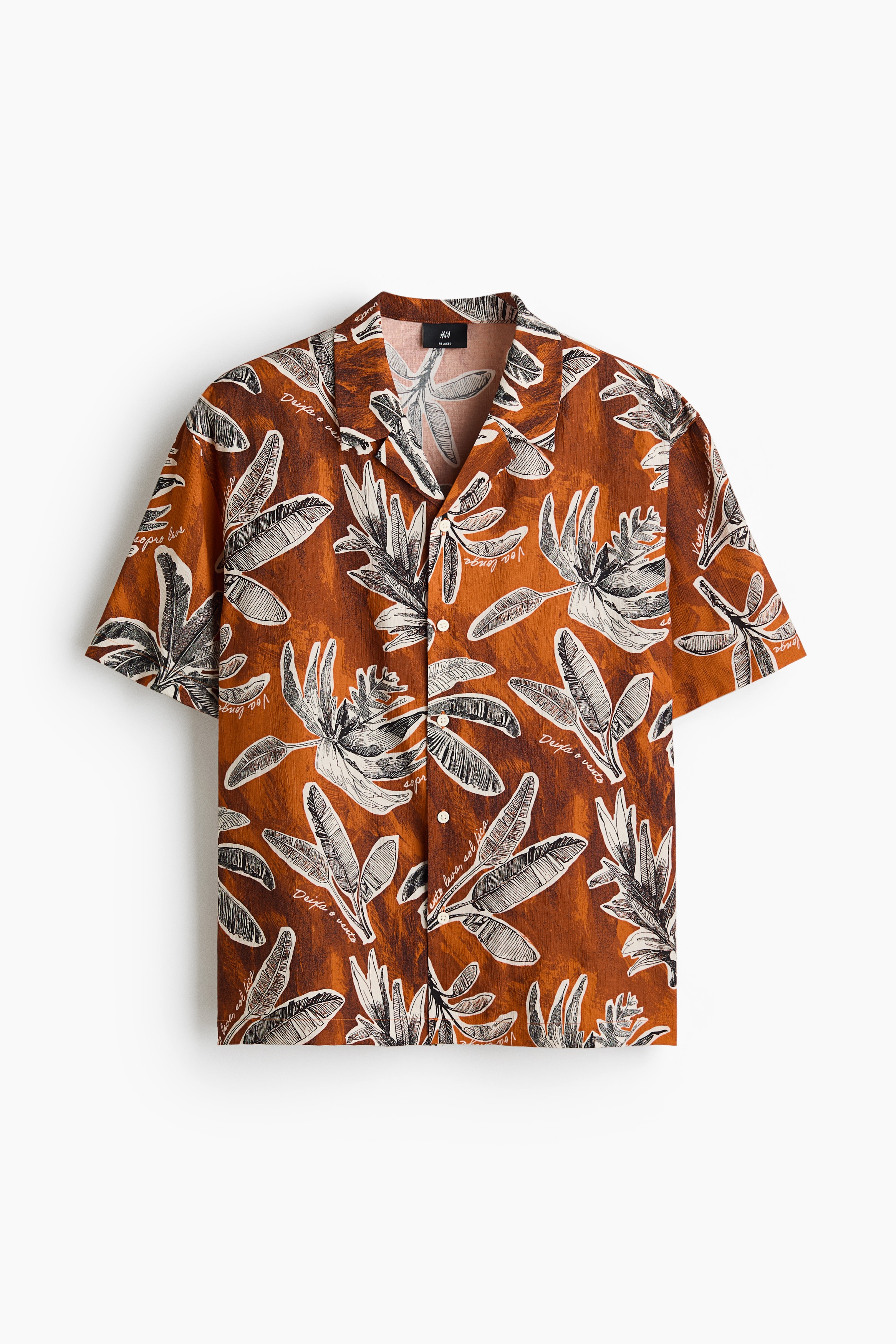 Relaxed Fit Resort shirt - Dark orange/Patterned/Black/Patterned