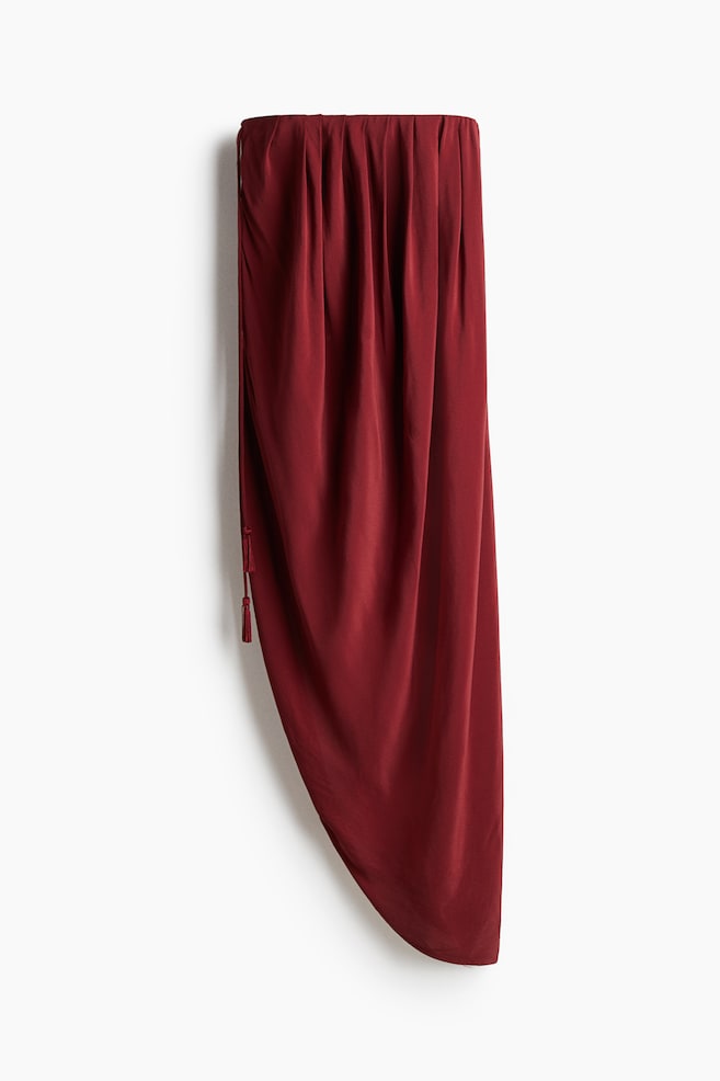 Vestido bandeau drapeado - Burdeos - 1