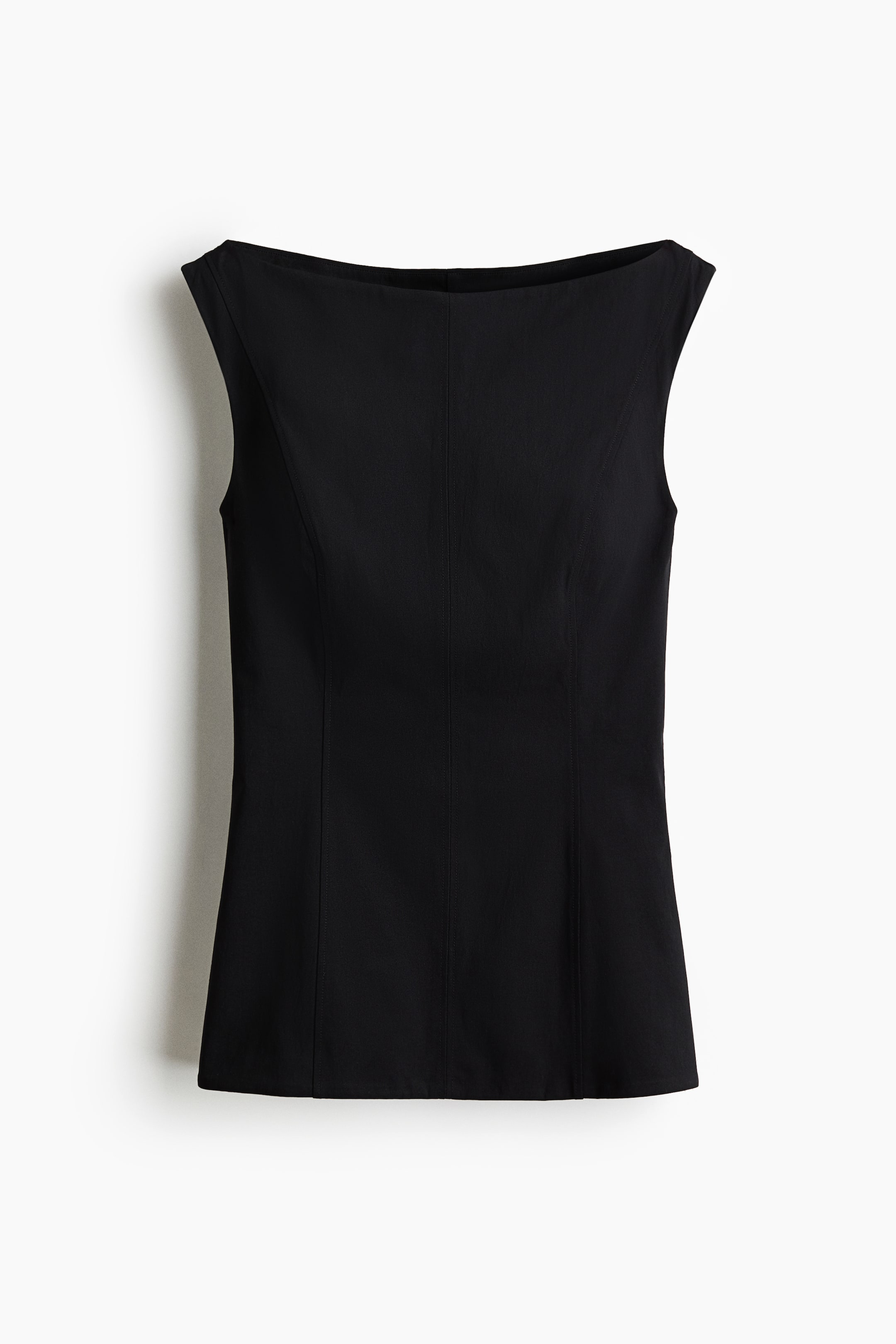 Tie-Detail Boat-Neck Top