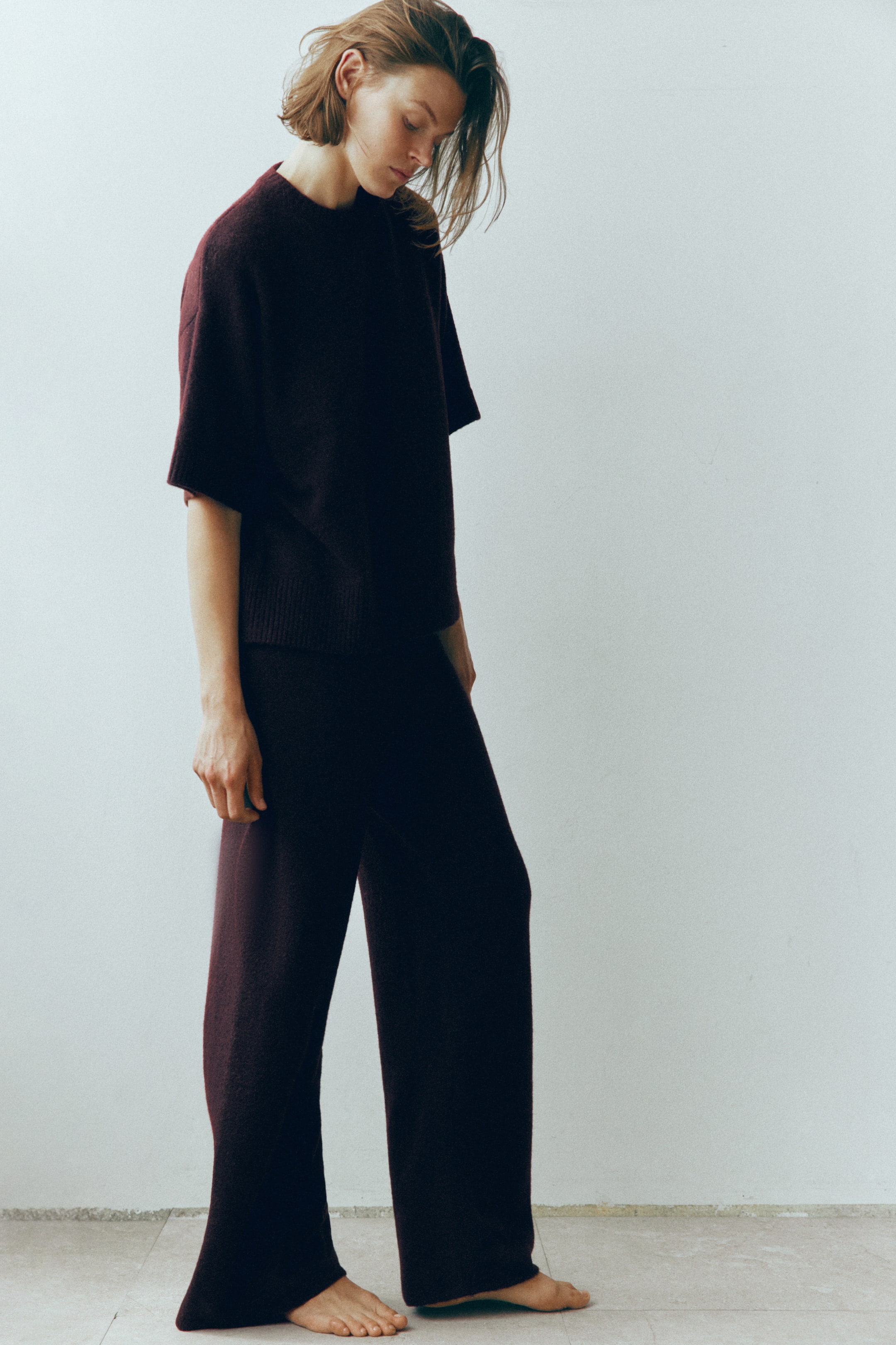 Wide-Leg Knit Pants