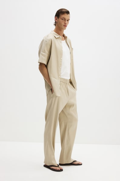 Easy-care Regular Fit リネンブレンドシャツ