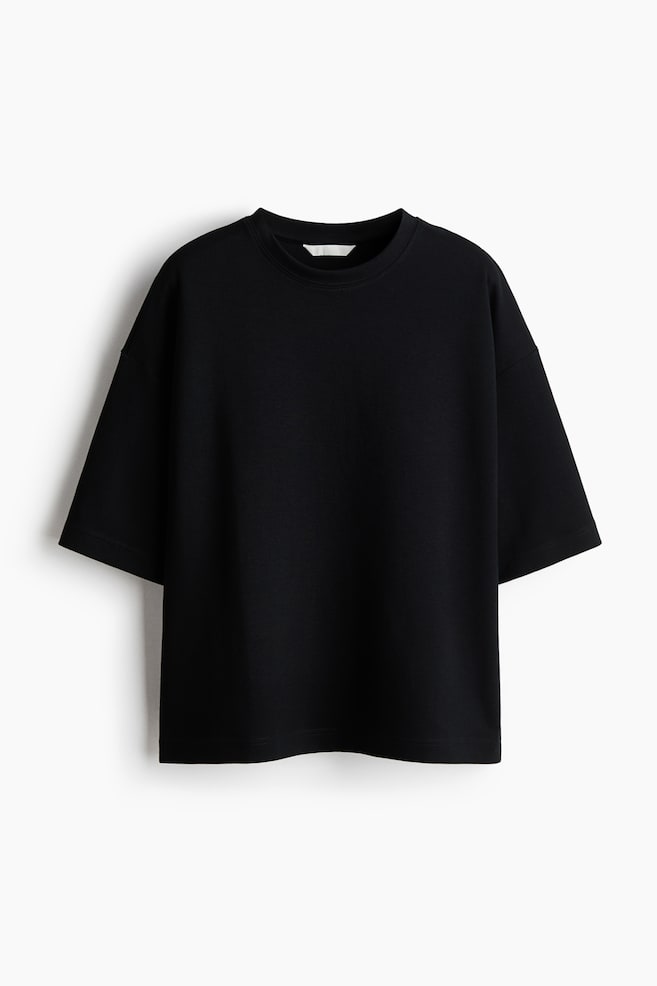 Interlock T-shirt - Black/Dark brown - 1