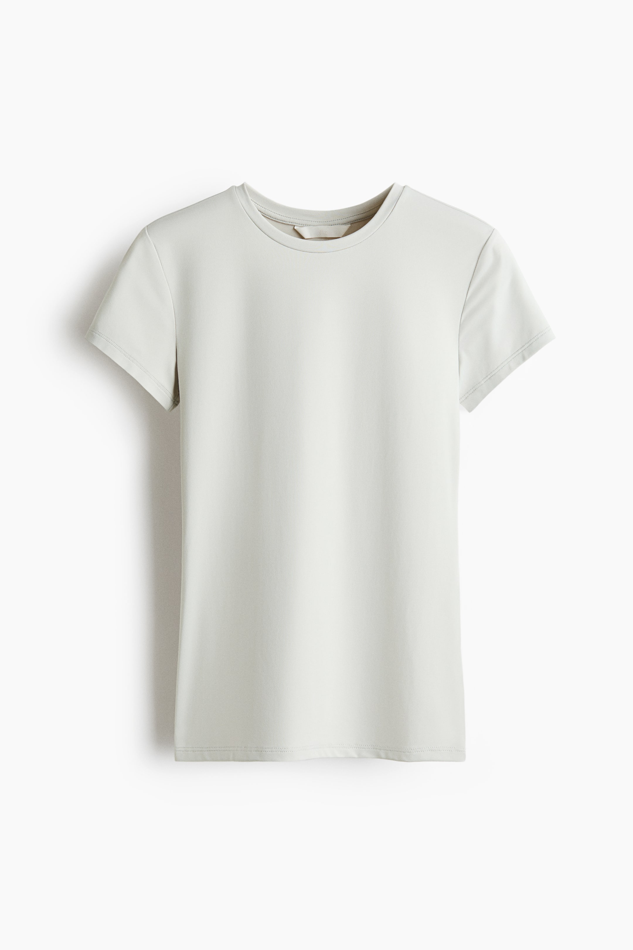View larger image: Fitted microfibre T-shirt - Light grey - Ladies | H&M 1