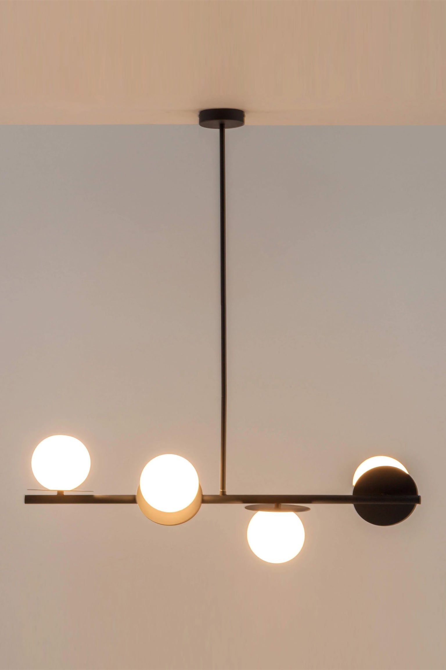 Opal Disk Ceiling Light - Dark Grey/Gold - 3