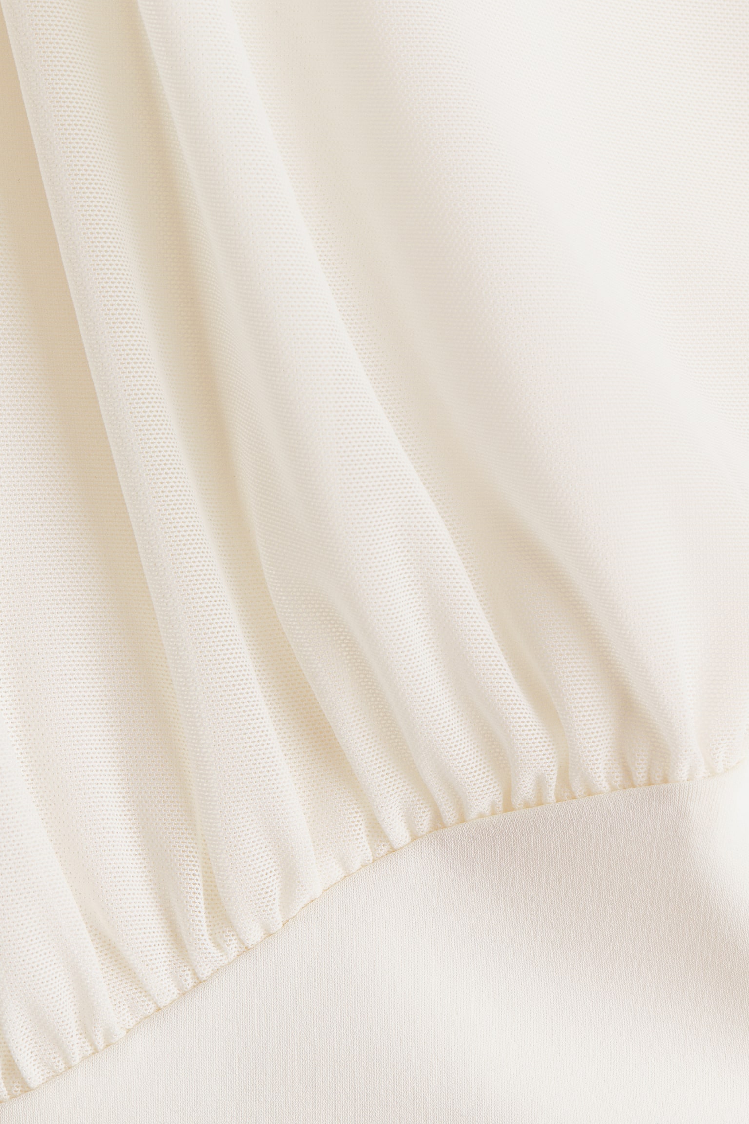 Draped sleeveless top - Cream - 3