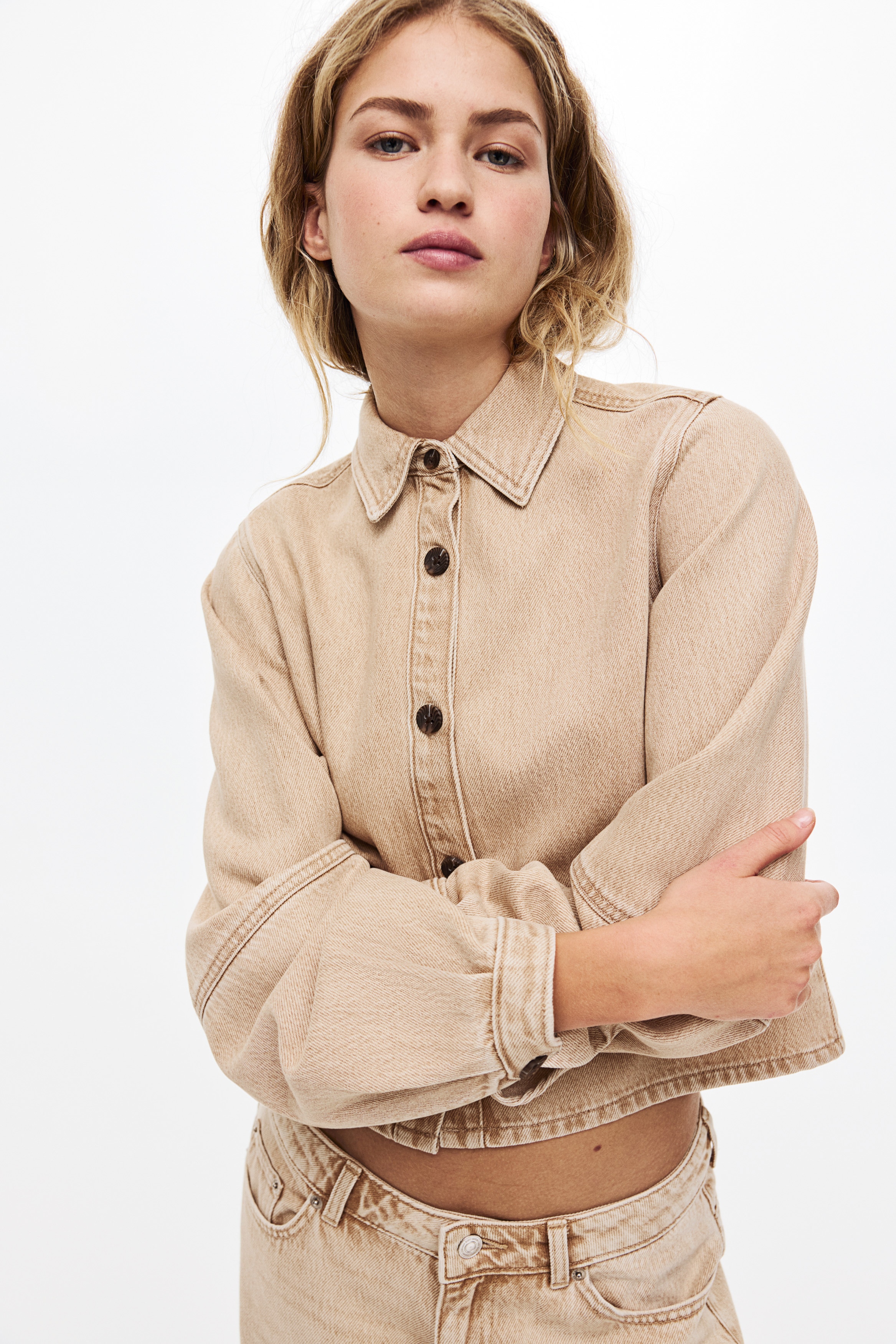 Chemise en denim - Beige/Bleu denim/Bleu denim clair