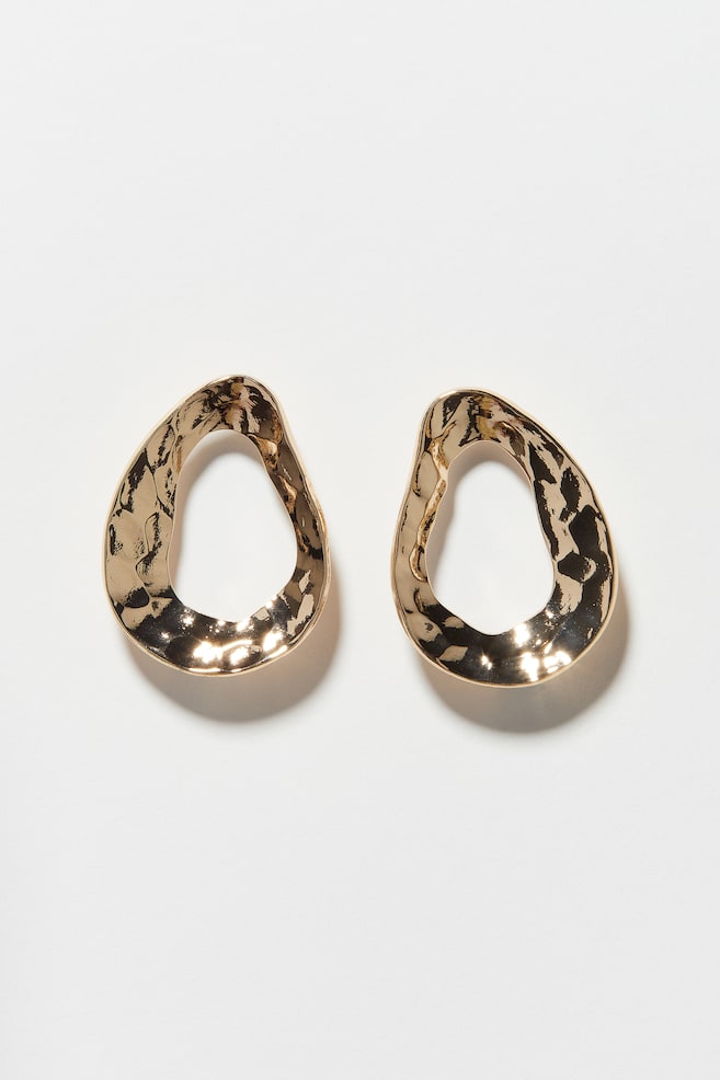 Oval earrings - Gold-coloured - 1