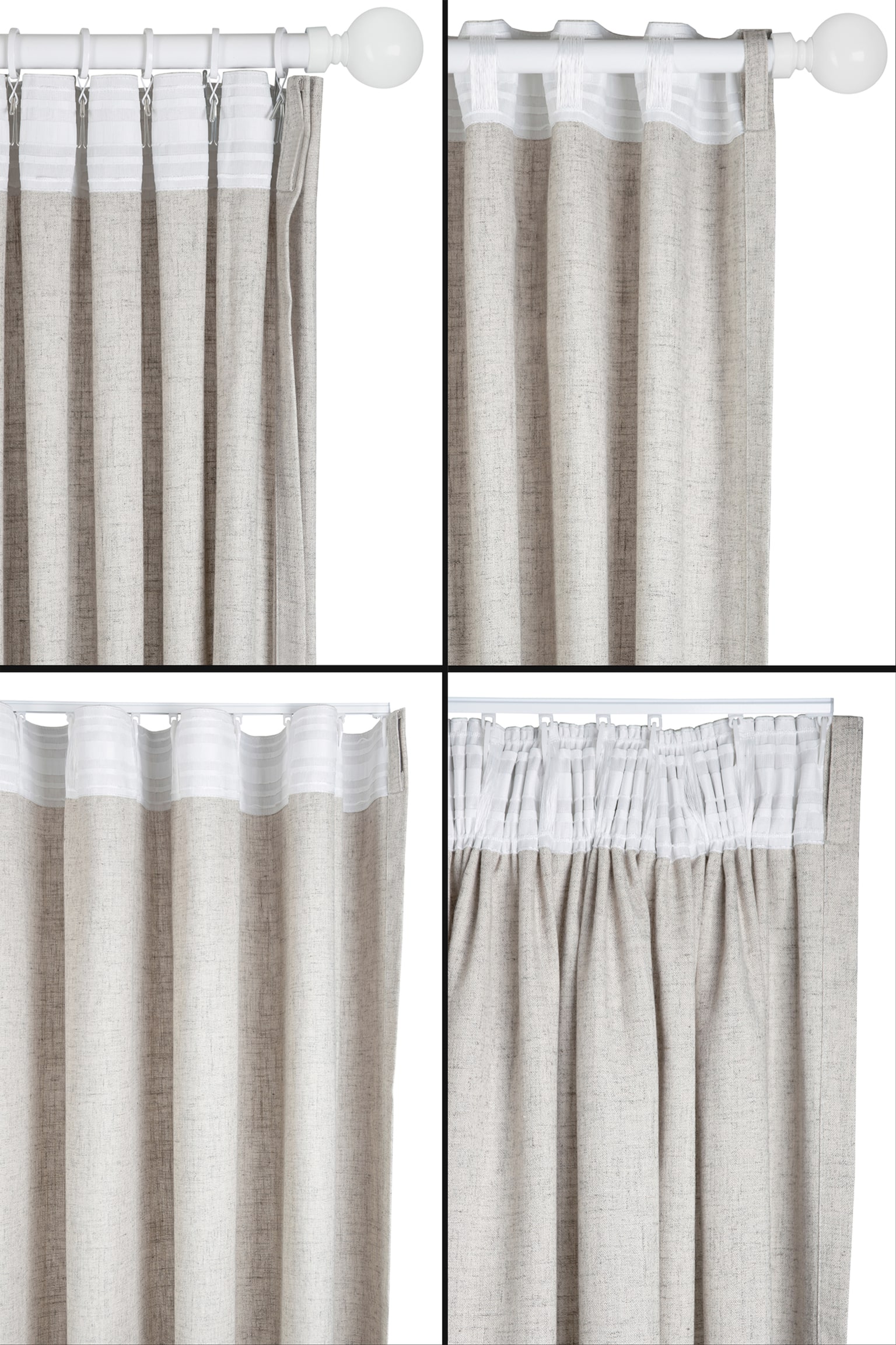 Lot De 1 Rideau Lina - Gris Clair/Beige/Marron/Gris Foncé - 4