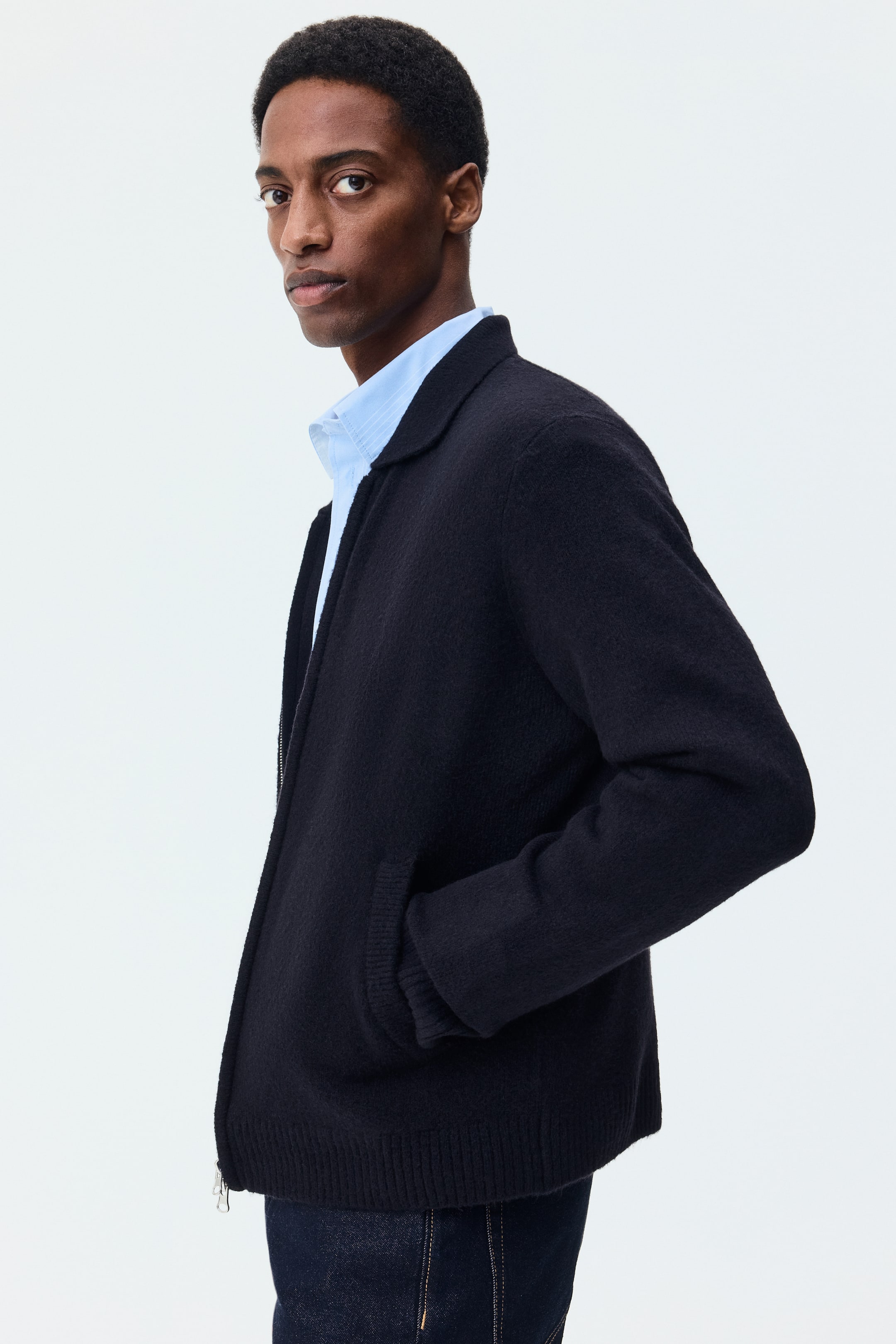 Agrandir l'image: Gilet Regular Fit avec col - Noir - HOMME | H&M CH 4