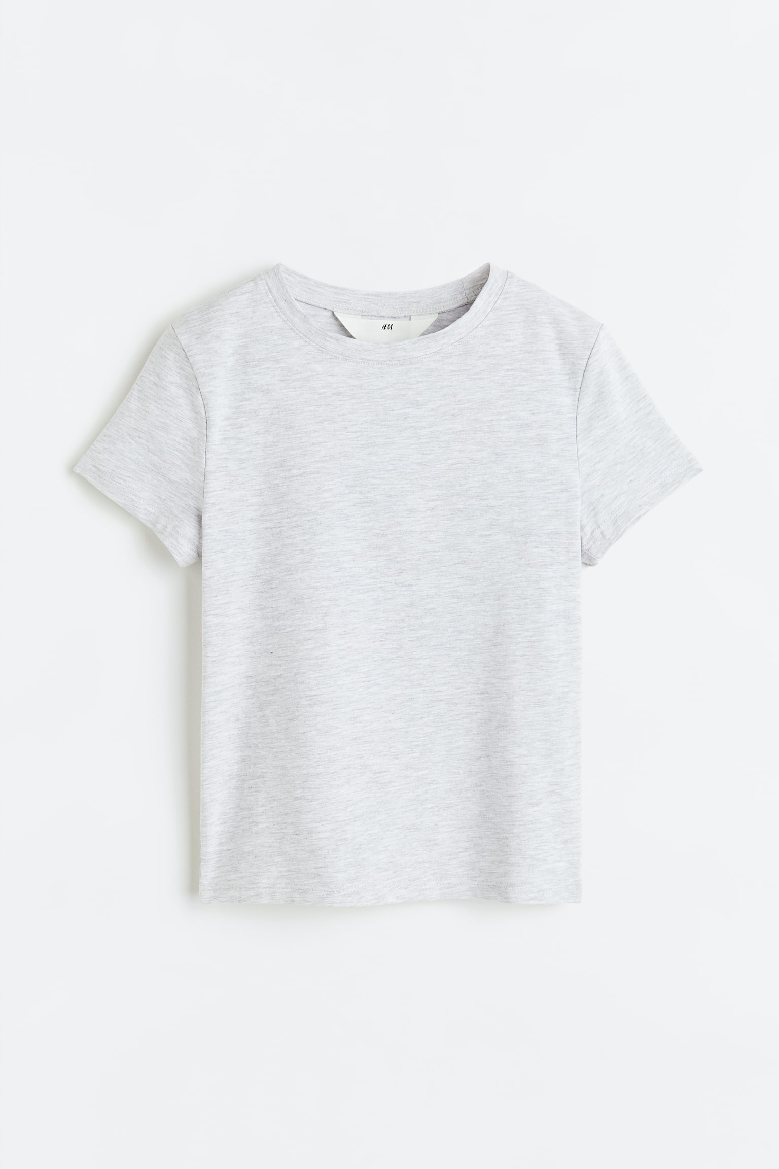 Tee - Light grey marle/Black - 1