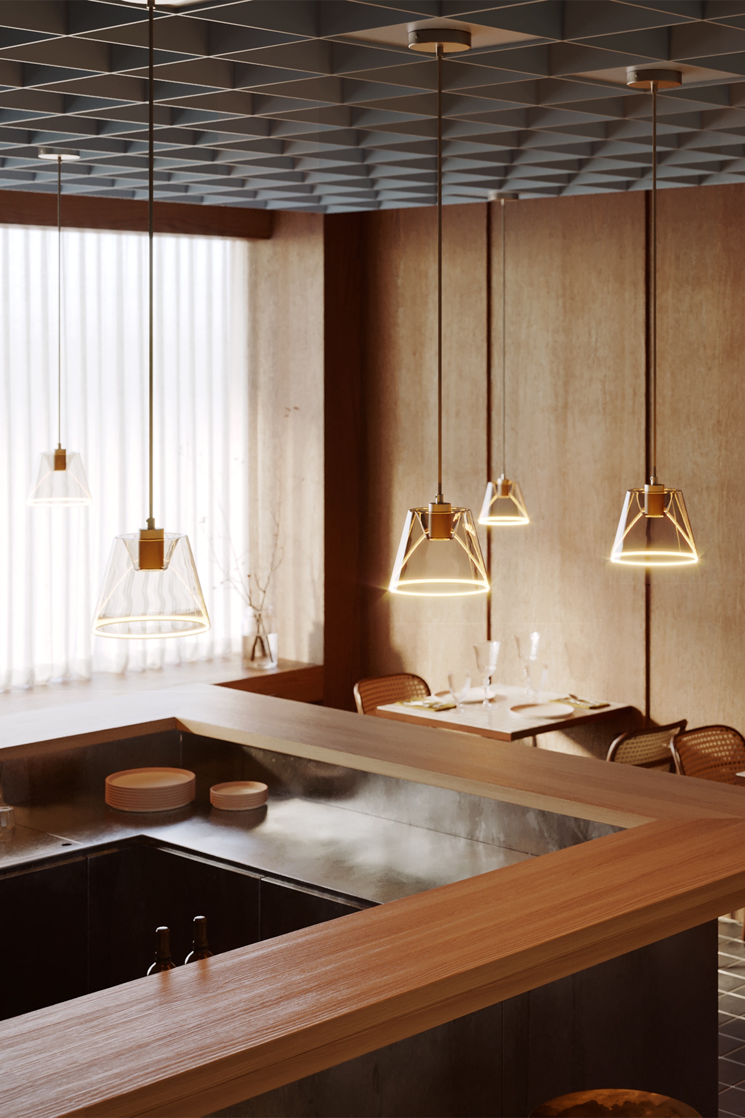 Svævende Ghost Lampe - Titanium/Hvid/Sort