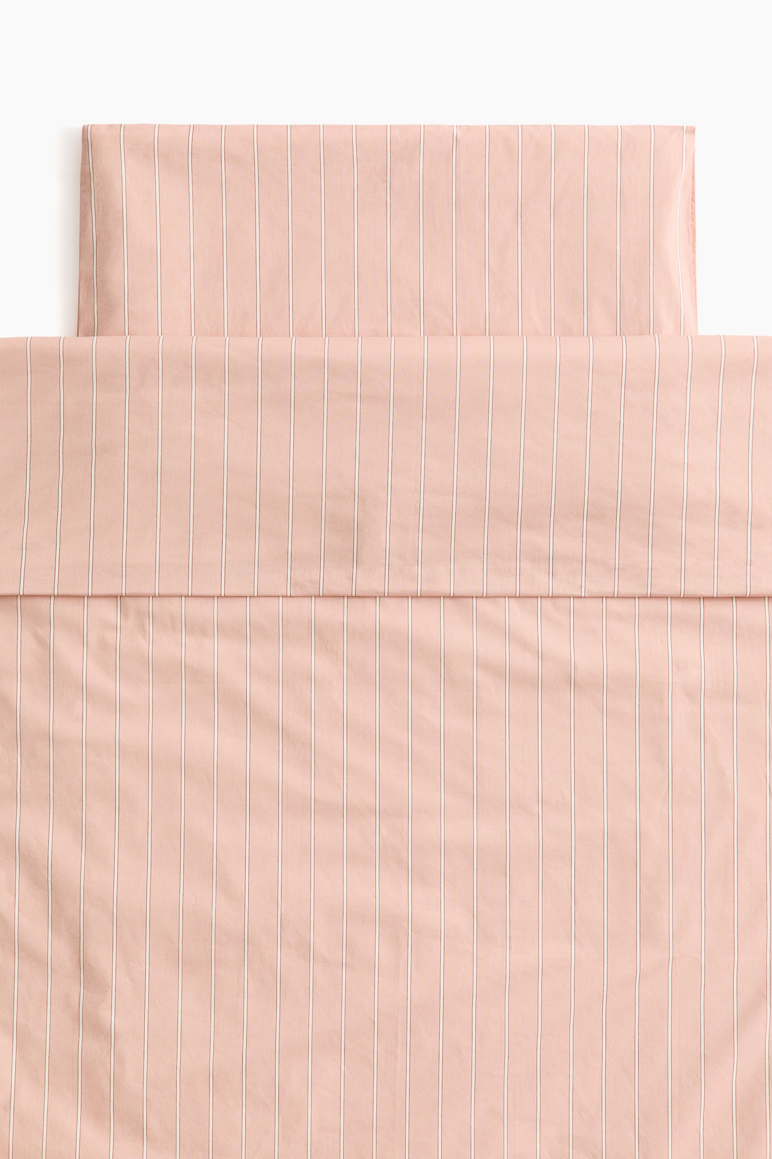 Striped cotton cot duvet cover set - Dusty pink/Striped/Light beige/Striped/Dusty blue/Striped - 1