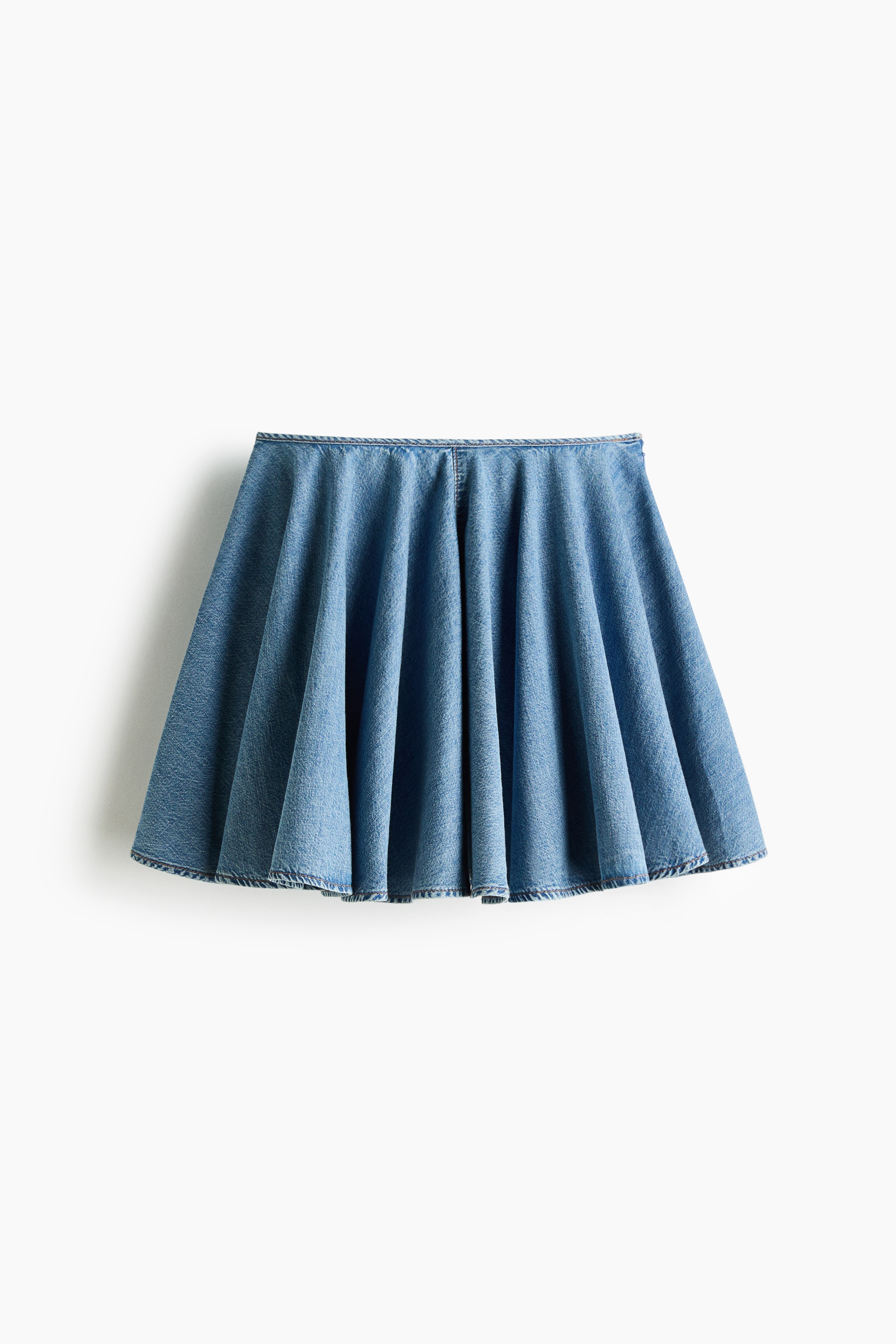 Flared denim rok - Denimblauw