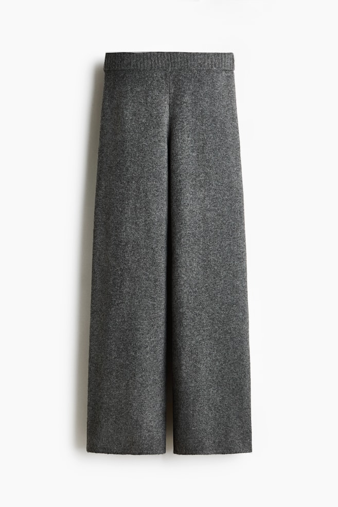 Wide knitted trousers - Dark grey marl/Mole marl/Dark brown/Navy blue/Burgundy/Light beige marl/Burgundy/Brown/Light beige - 1