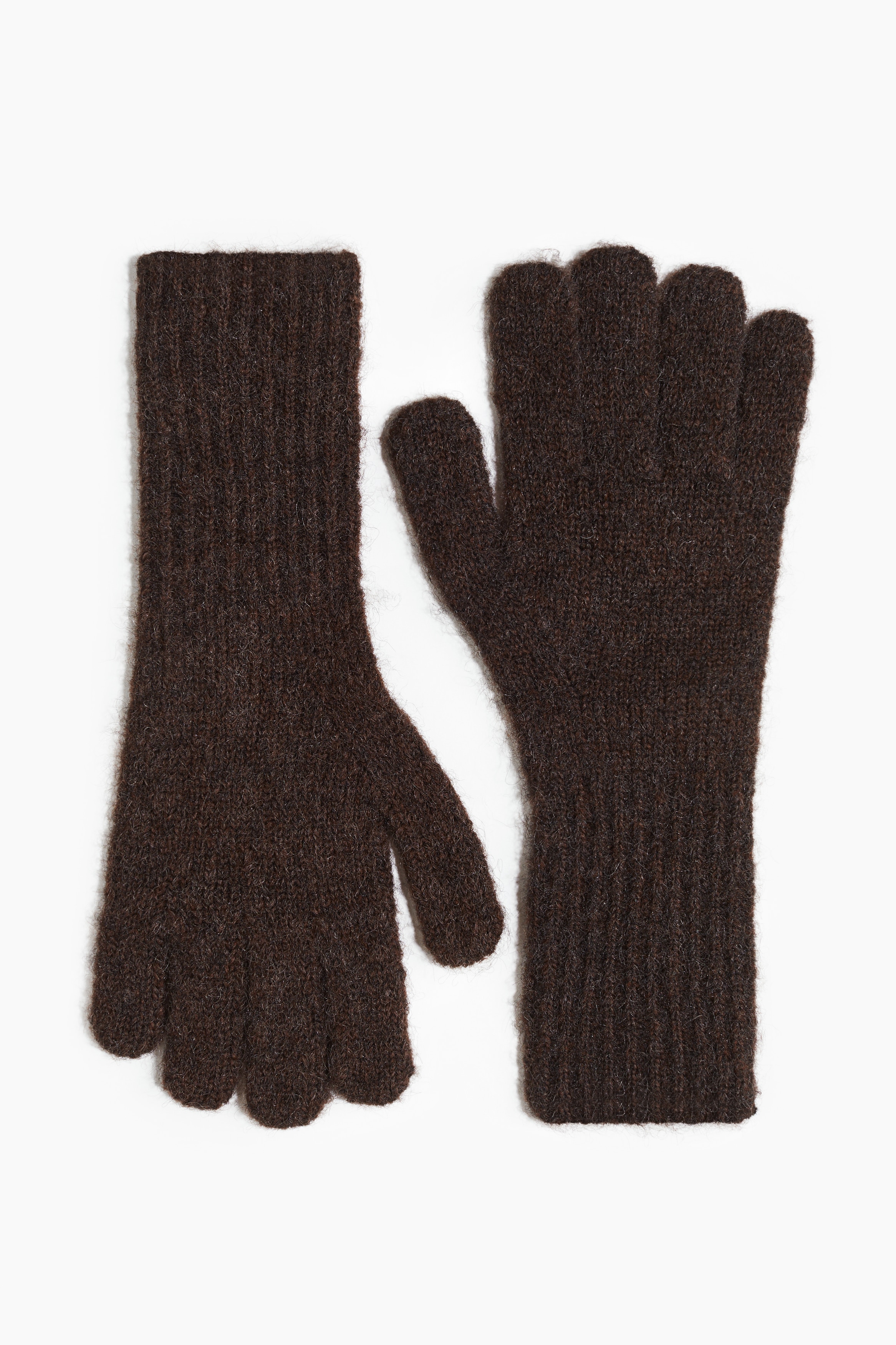 Knitted gloves - Brown