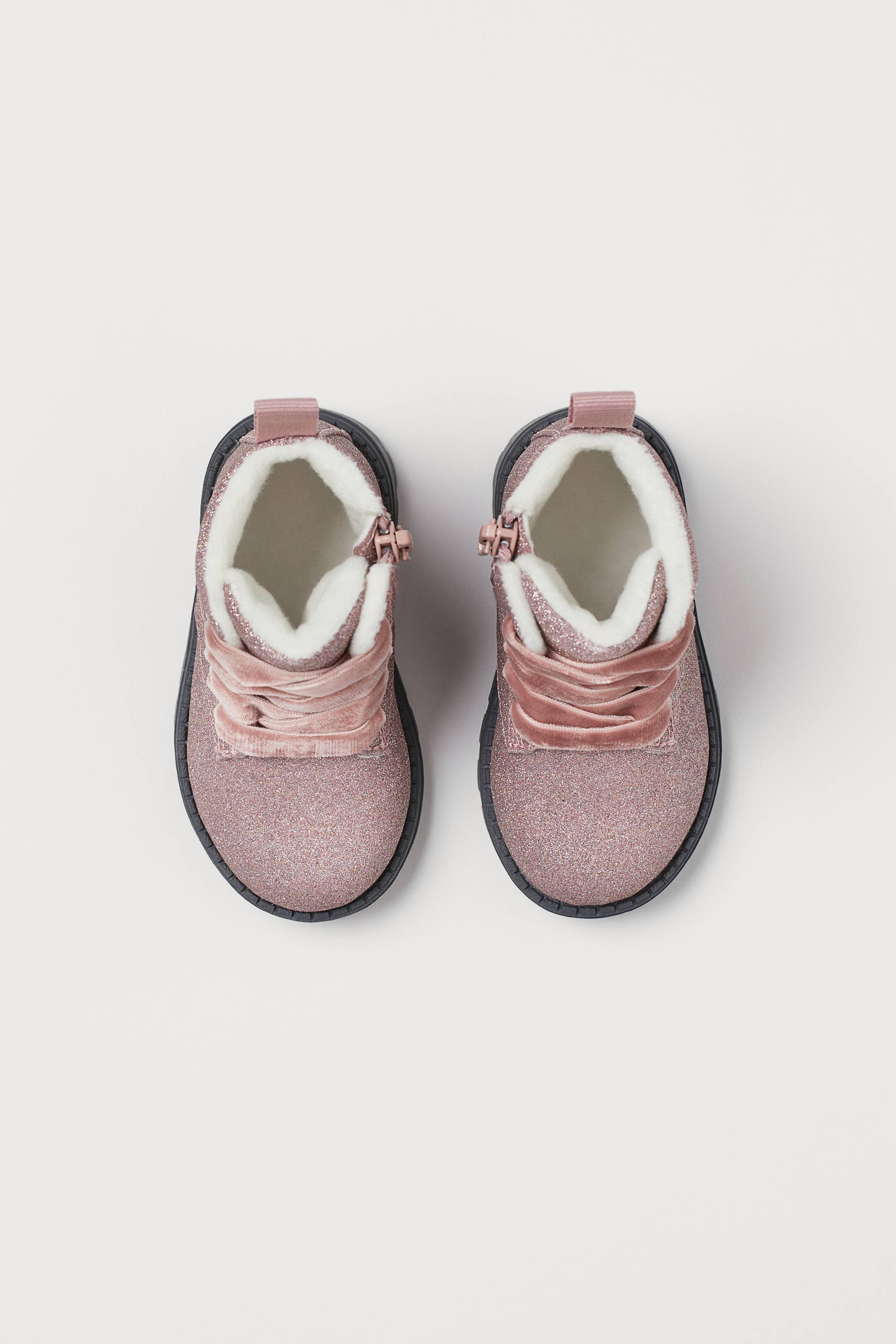 View larger image: Fleece-lined boots - Glittery pink - Kids | H&M HK 2