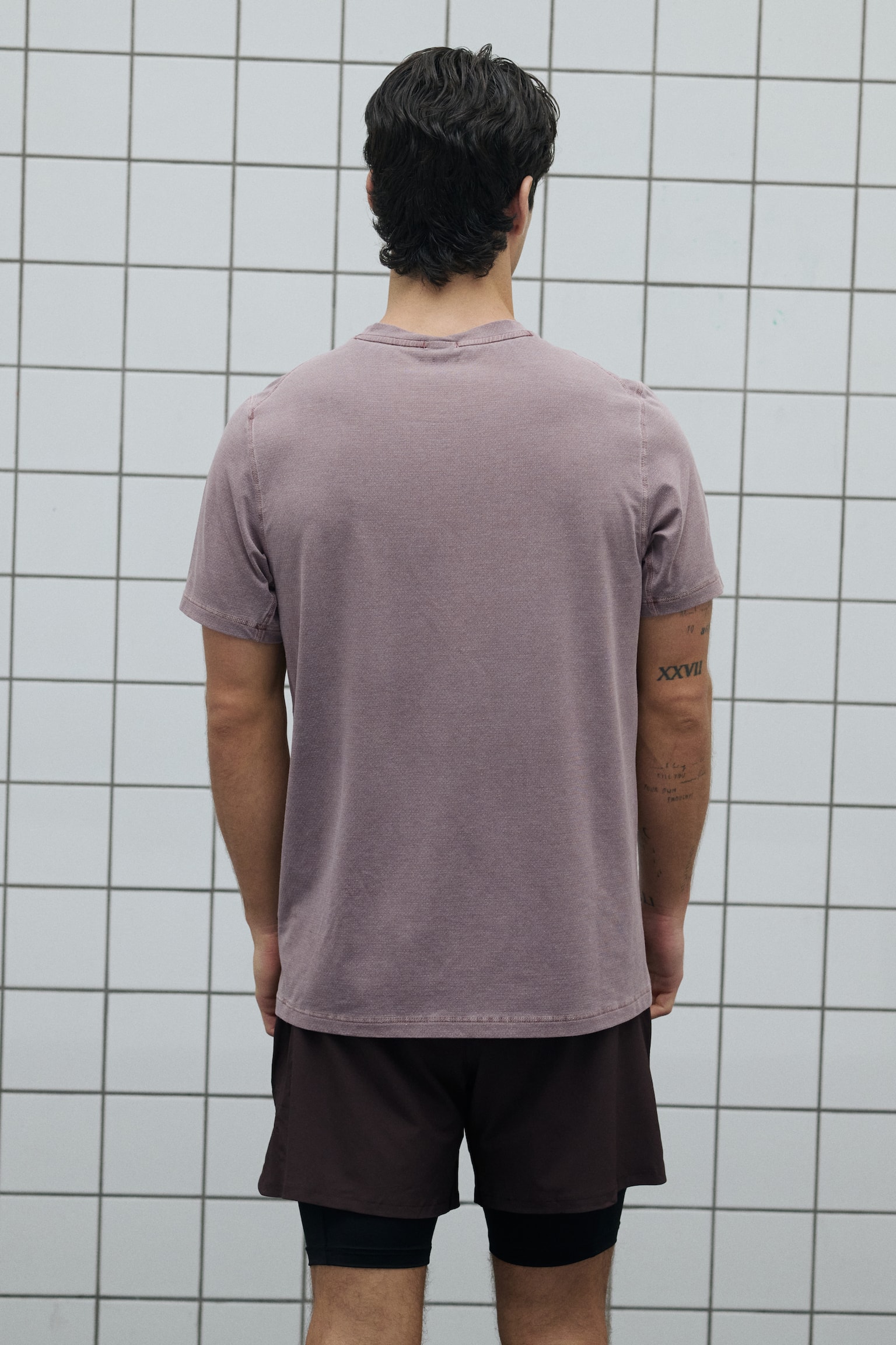 Sports T-shirt with DryMove™ - Rosa tenue/Gris oscuro - 3