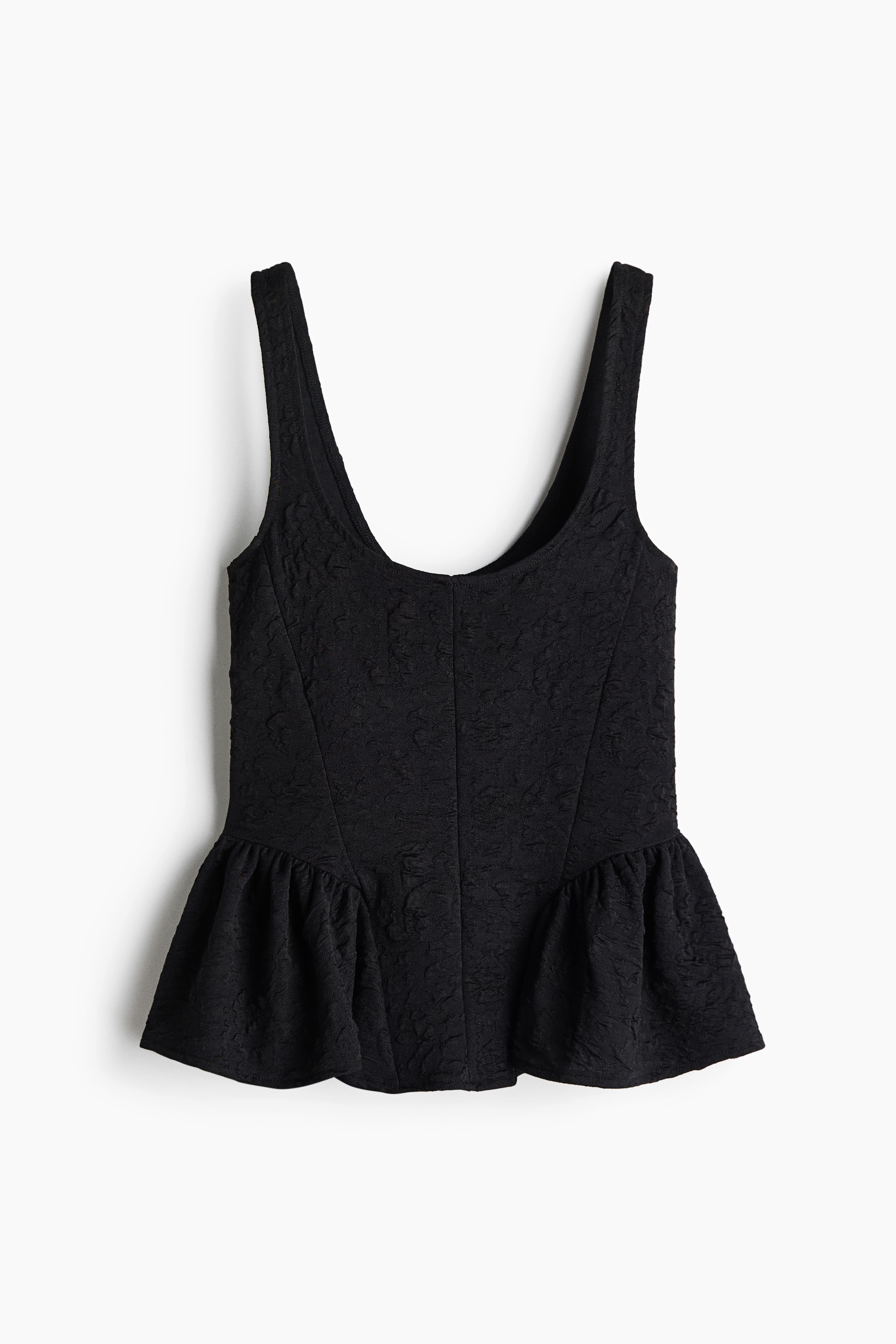 Textured Peplum Top