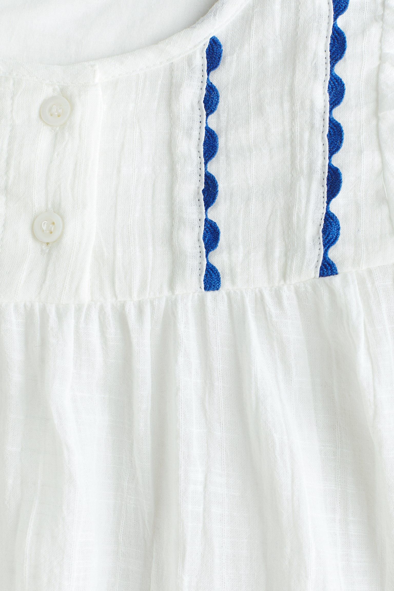 Embroidered cotton blouse - White - 4