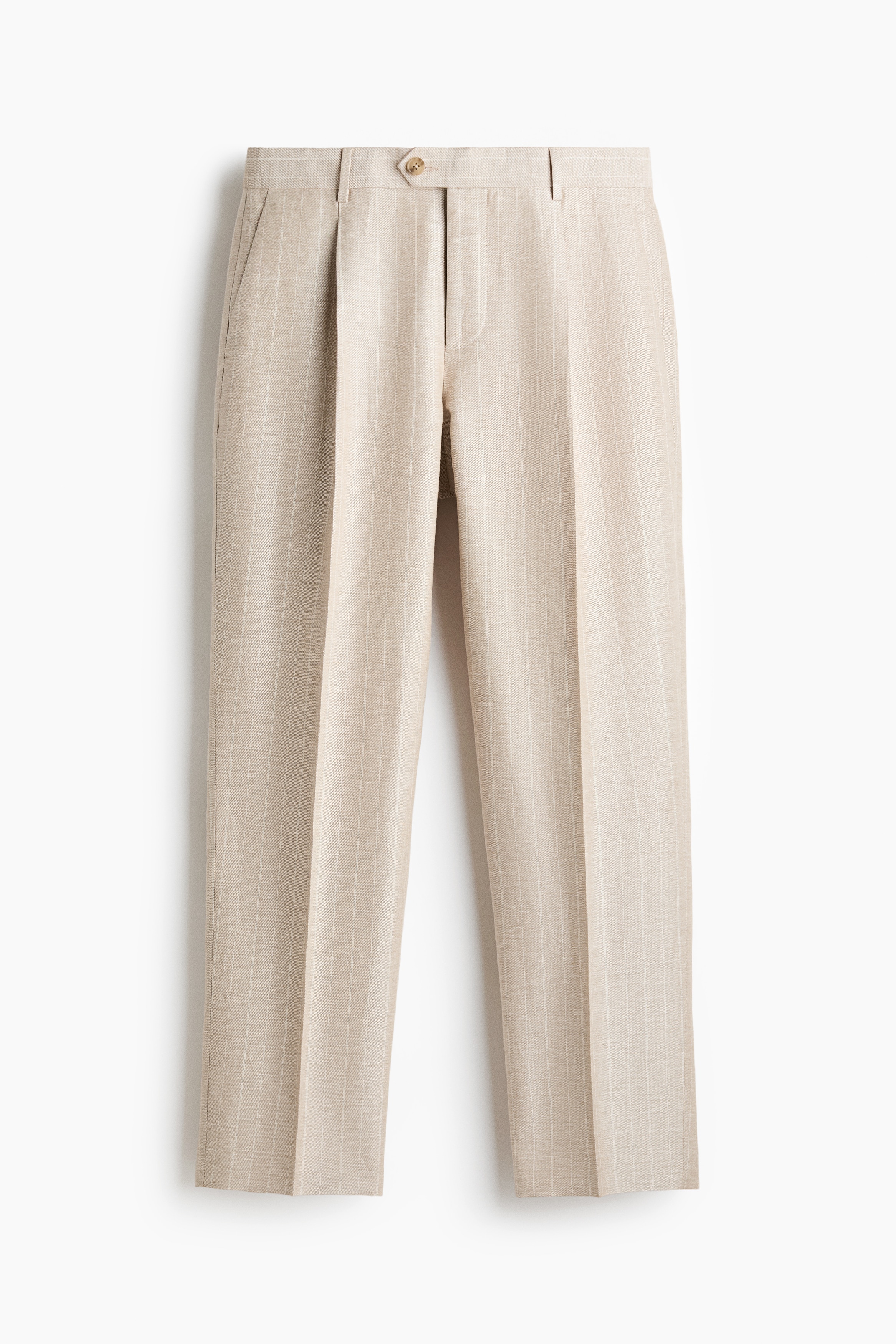 Regular Fit Tailored trousers - Beige/Striped/Light grey