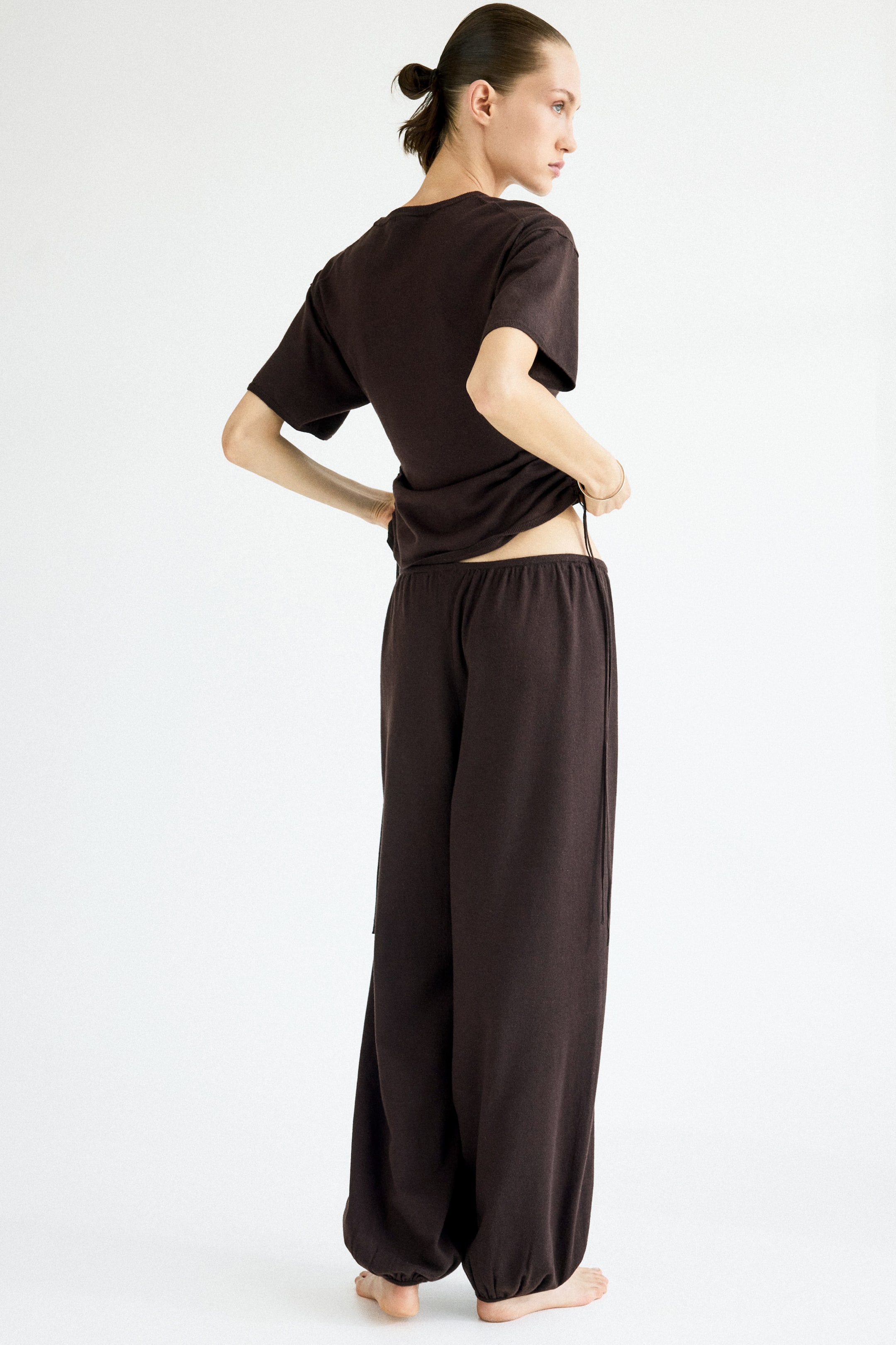 Pantalon ballon en tricot fin