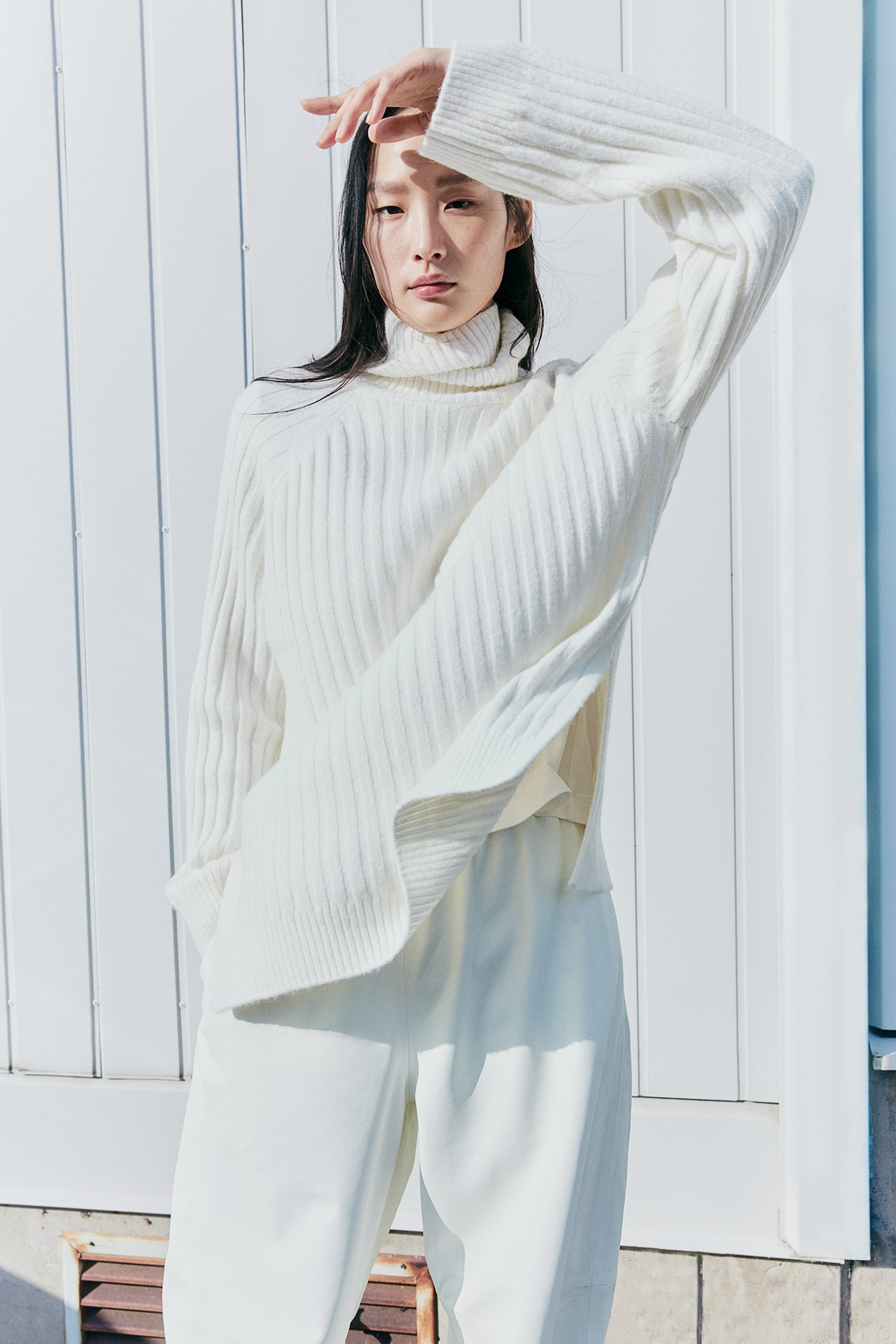 Rib-knit Turtleneck Sweater