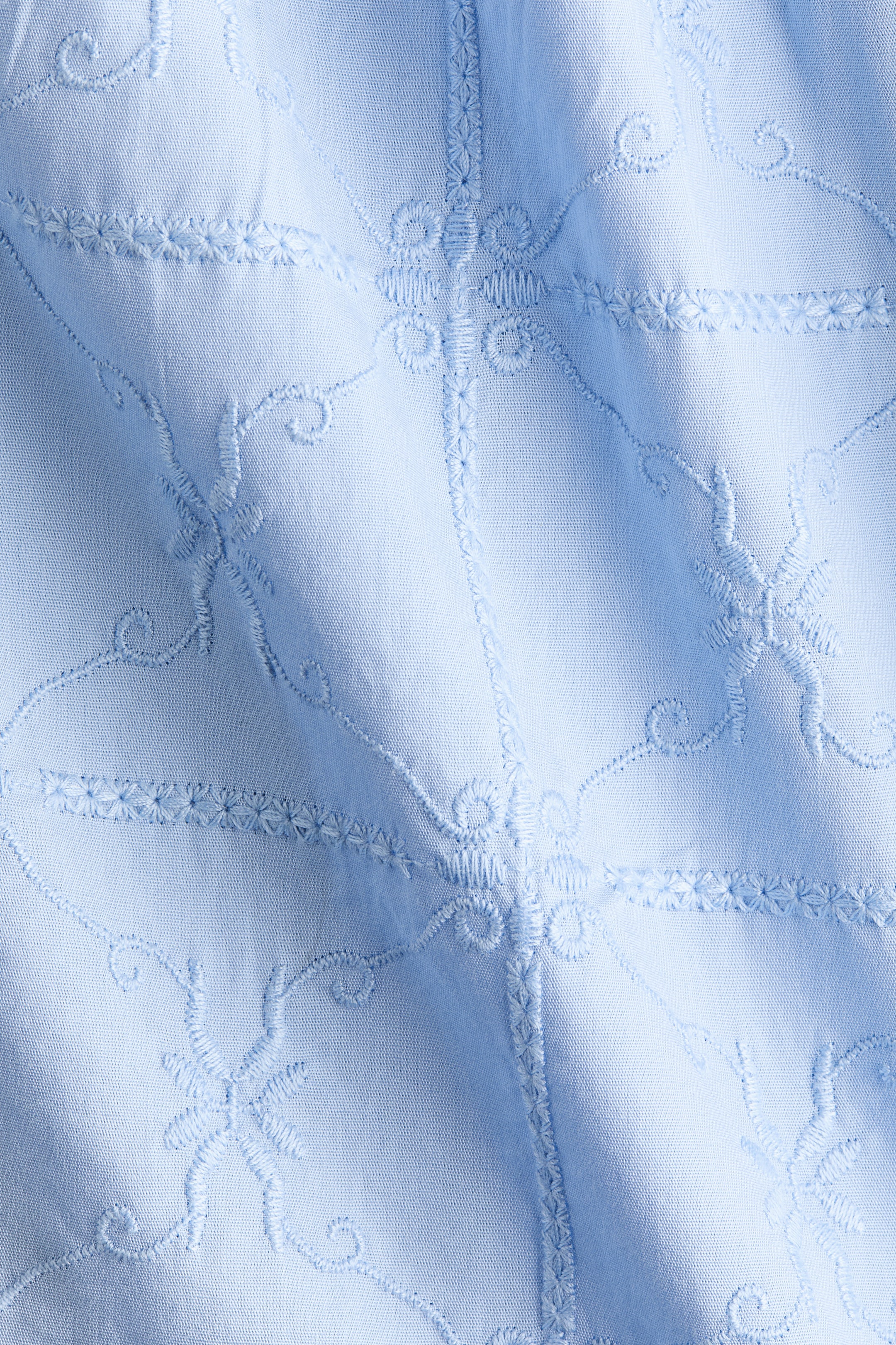 Embroidered Dress with Flared Skirt