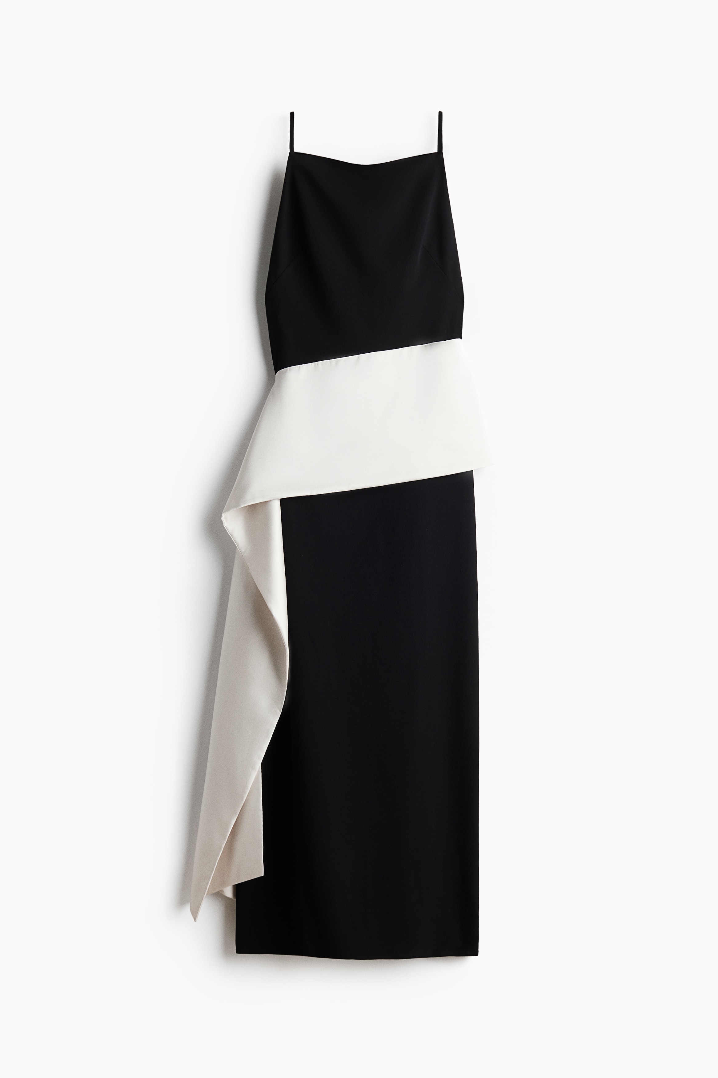 Panel-detail strappy dress - Black/Cream